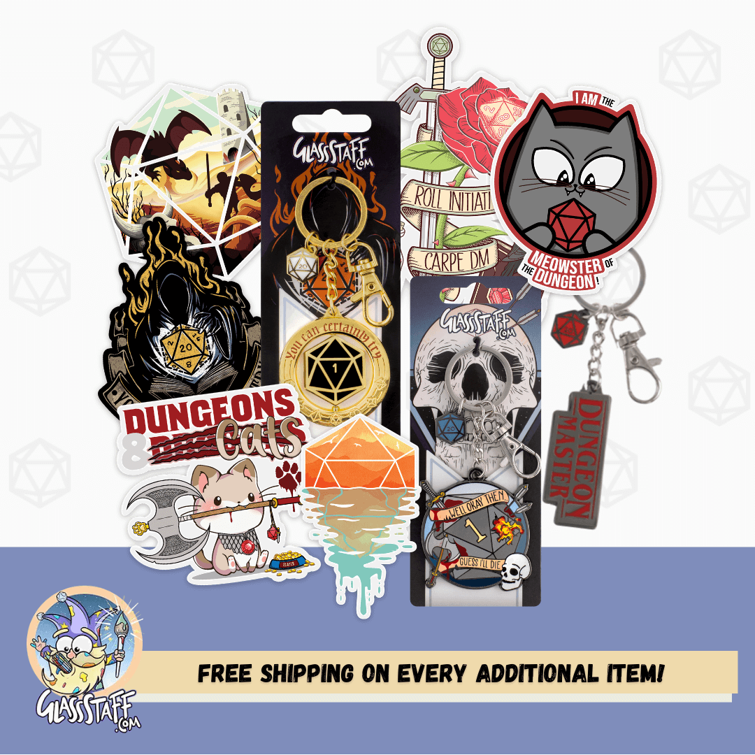 Kawaii Dice Classes Stickers - D&D / TTRPG Special Stickers - Glassstaff