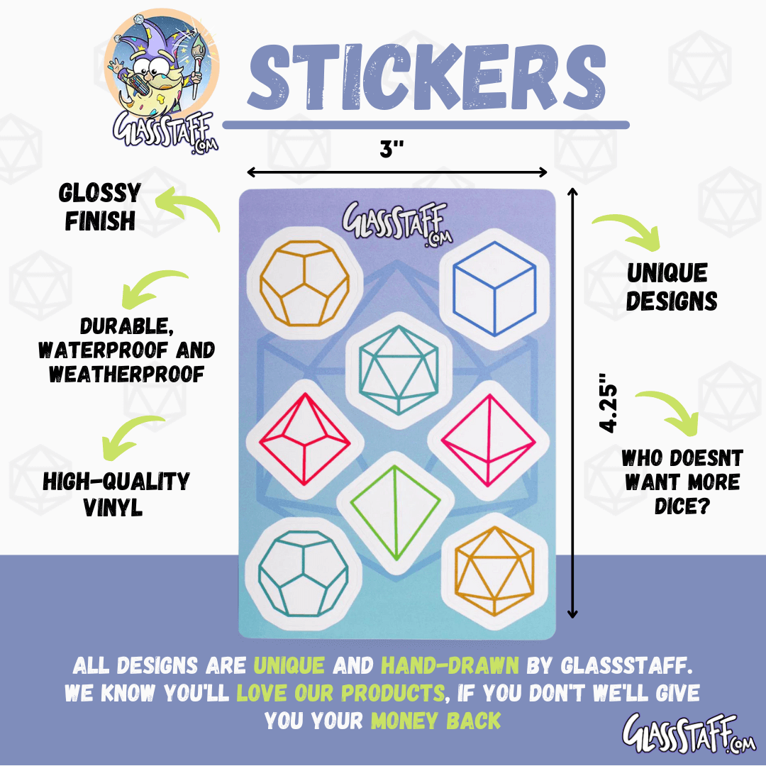 Minimal DnD Sticker - D&D / TTRPG Sticker - Glassstaff