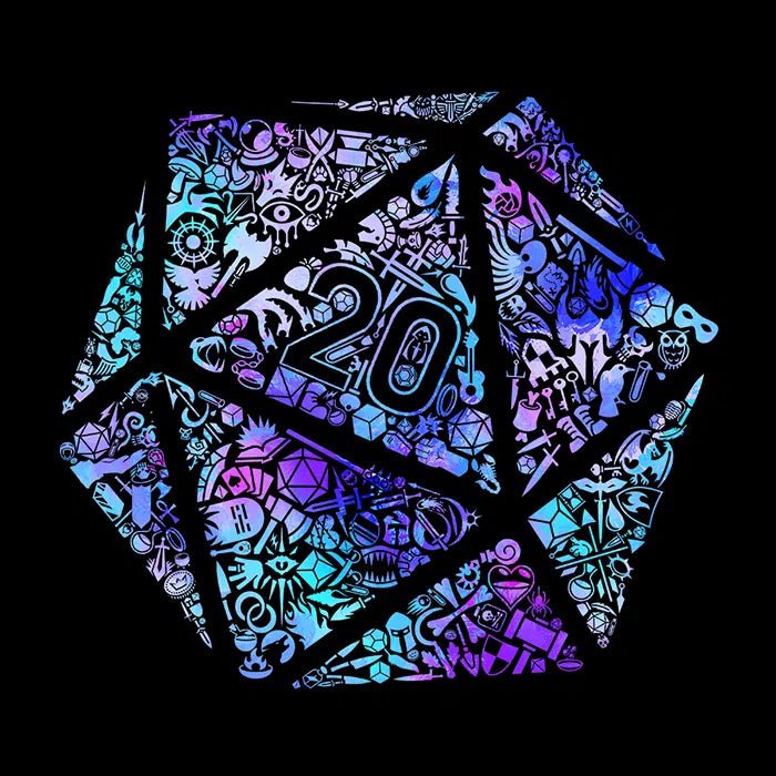 Colorful Mosaic d20 - GlassStaff