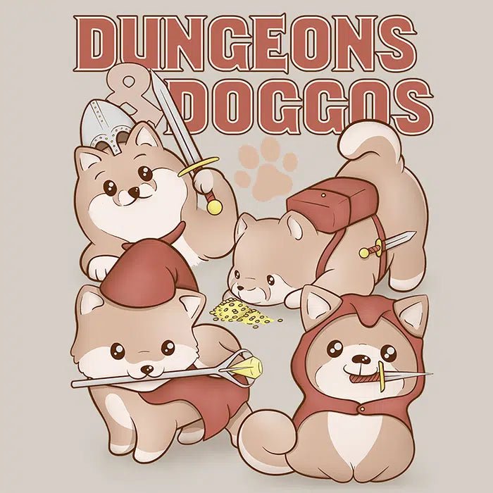 Dungeons & Doggos, illustrazione a tema GdR