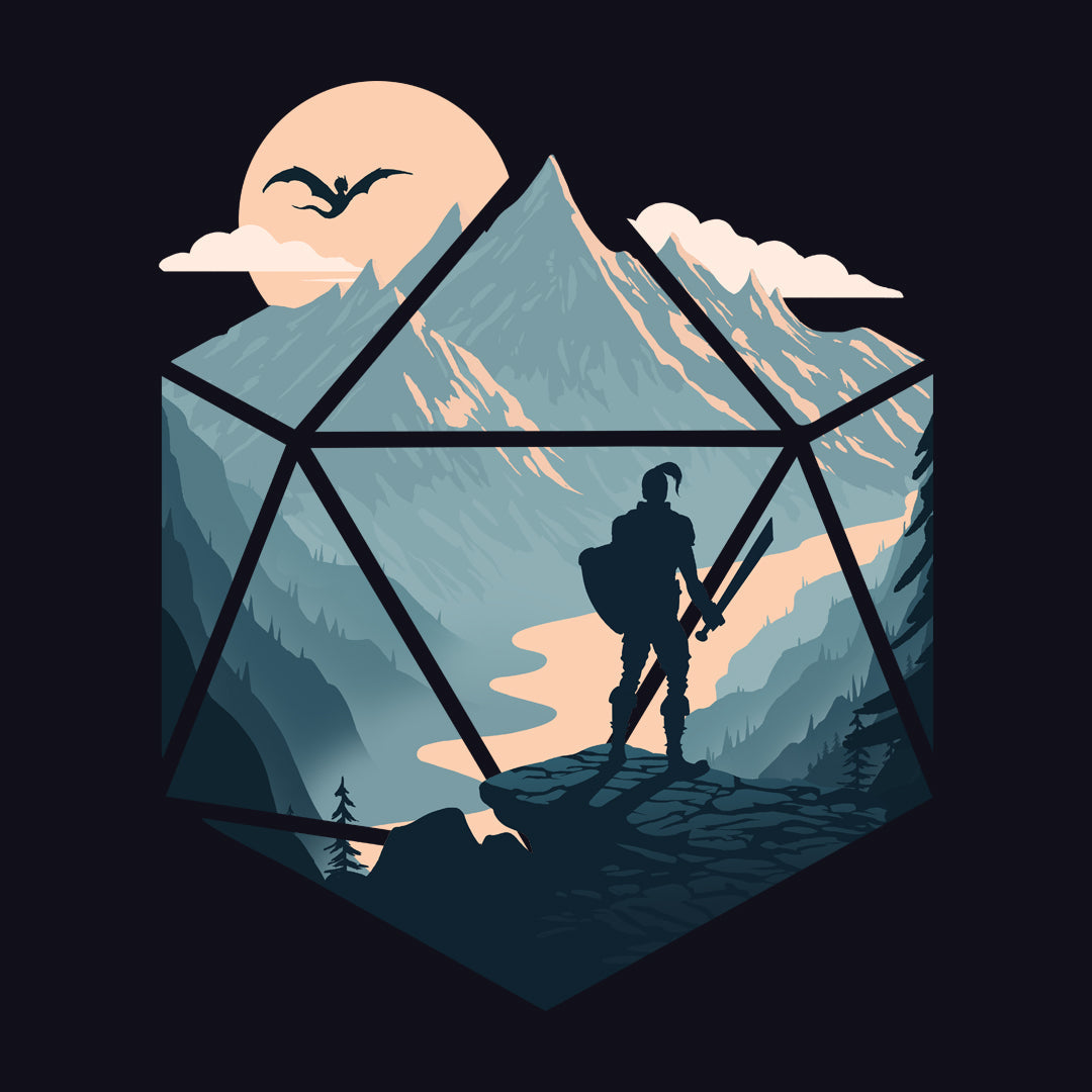 Set out on an epic journey with the d20 Champion! - Minimalistic, d20, Dragons and Creatures