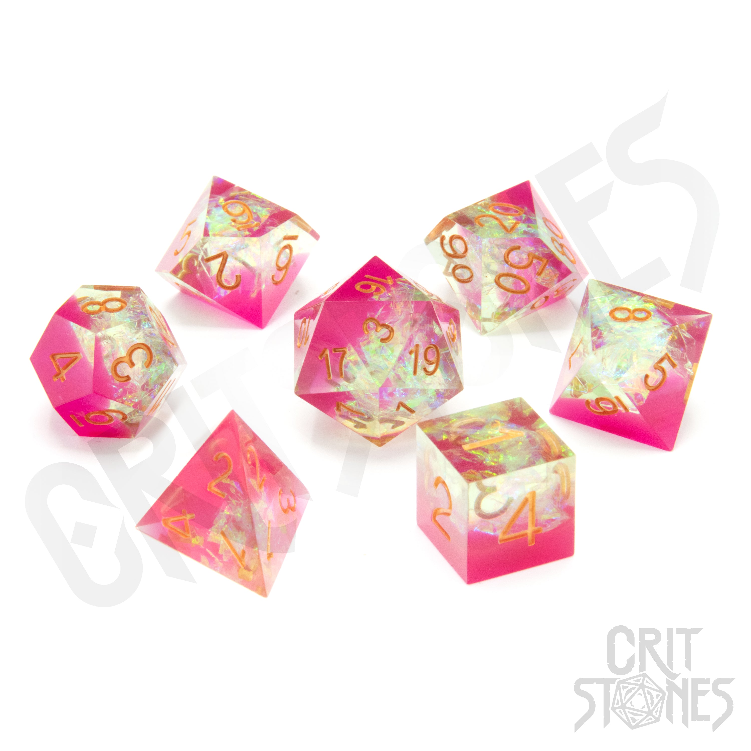 Spring Romance Sharp Edge Resin RPG Dice Set