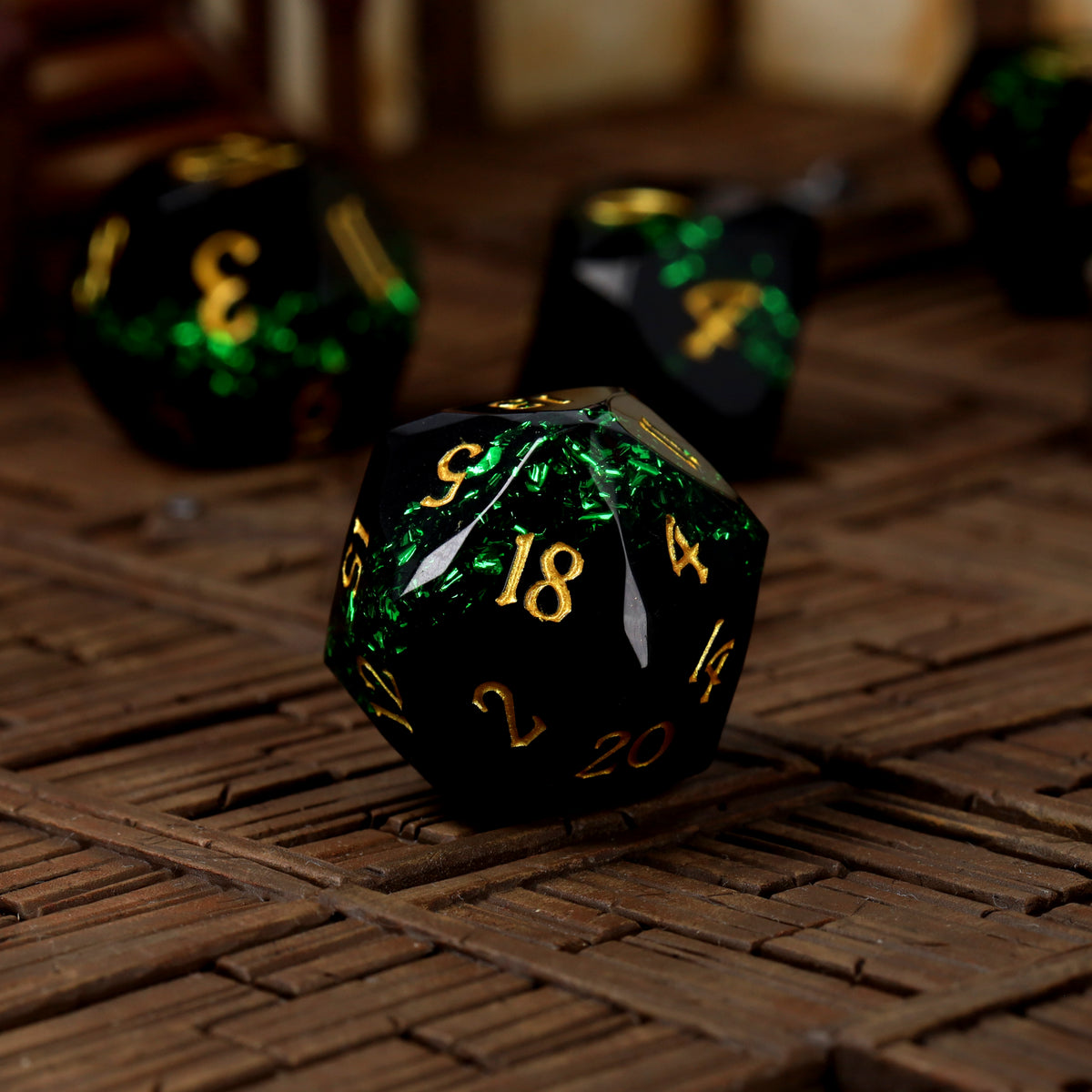 Malachite Mire Resin RPG Dice Set