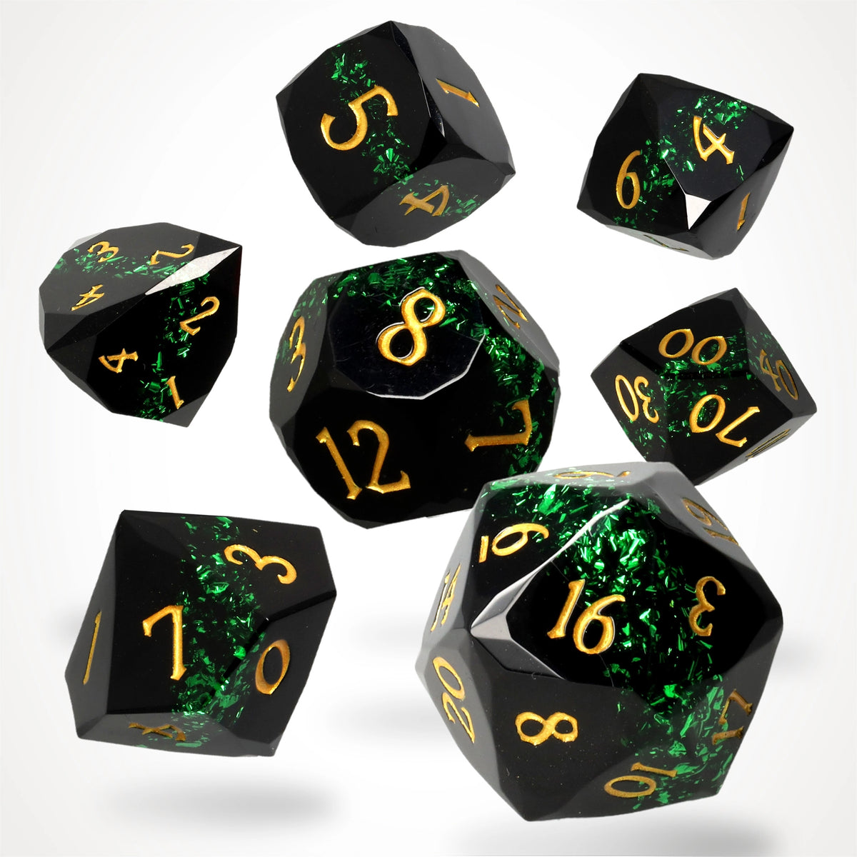 Malachite Mire Resin RPG Dice Set
