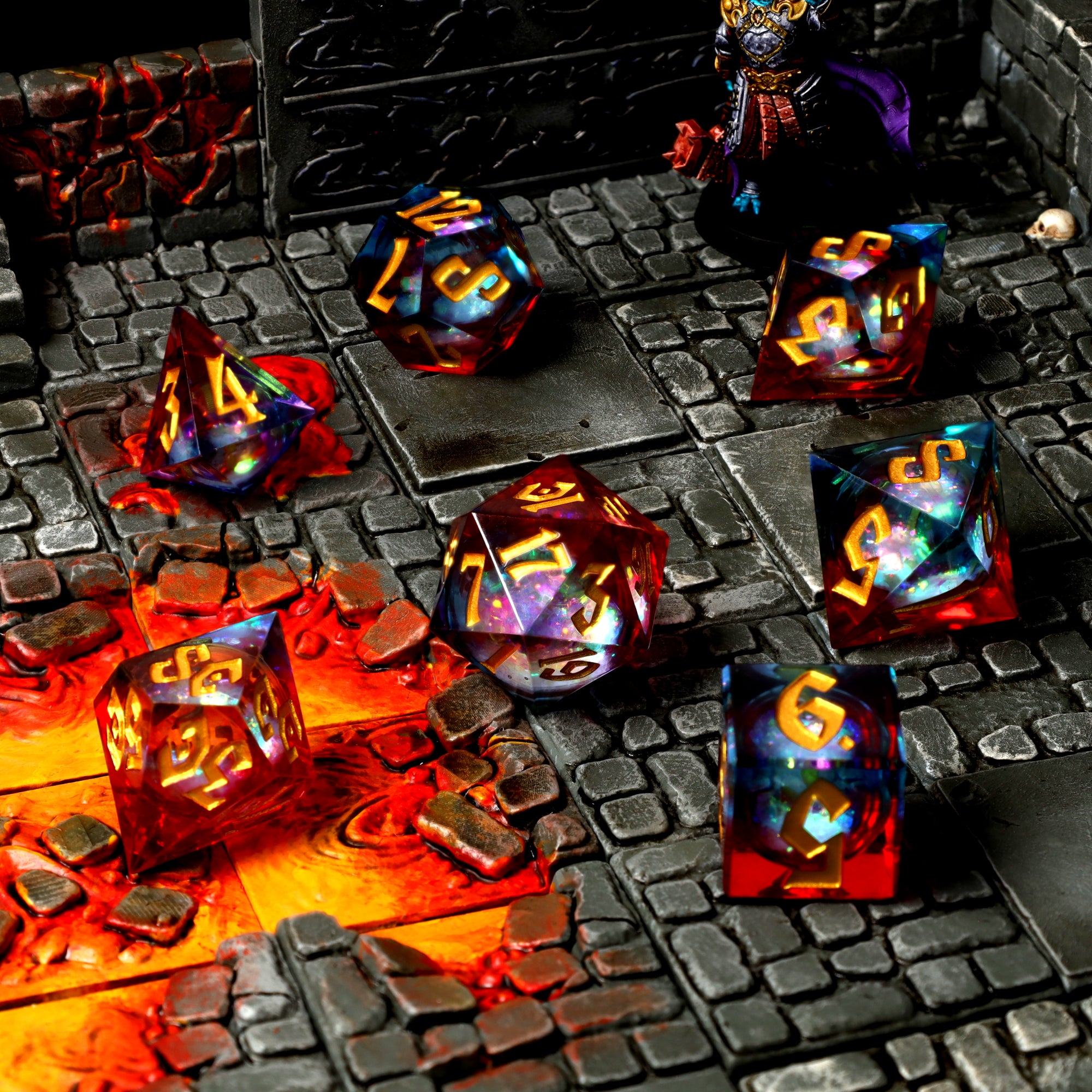 Fire and Ice Liquid Core RPG Dice Set