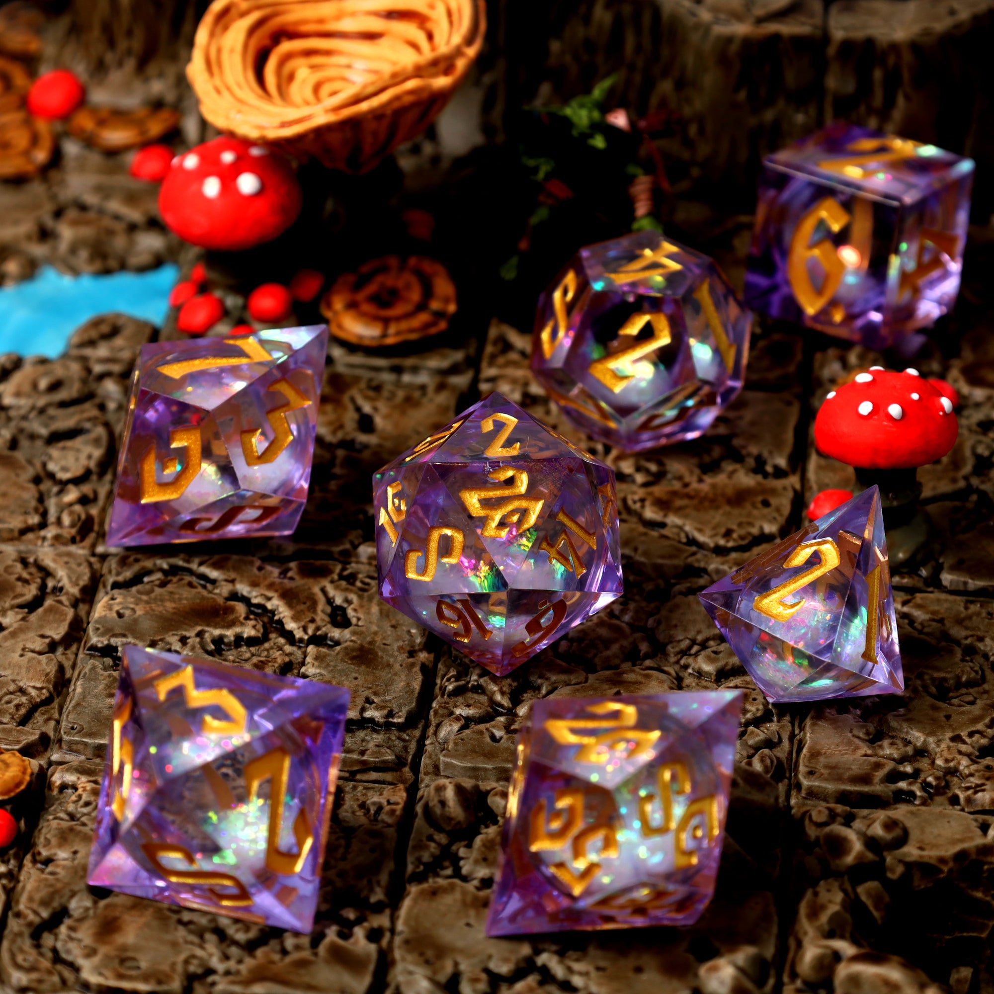Arcane Sparkle Liquid Core RPG Dice Set