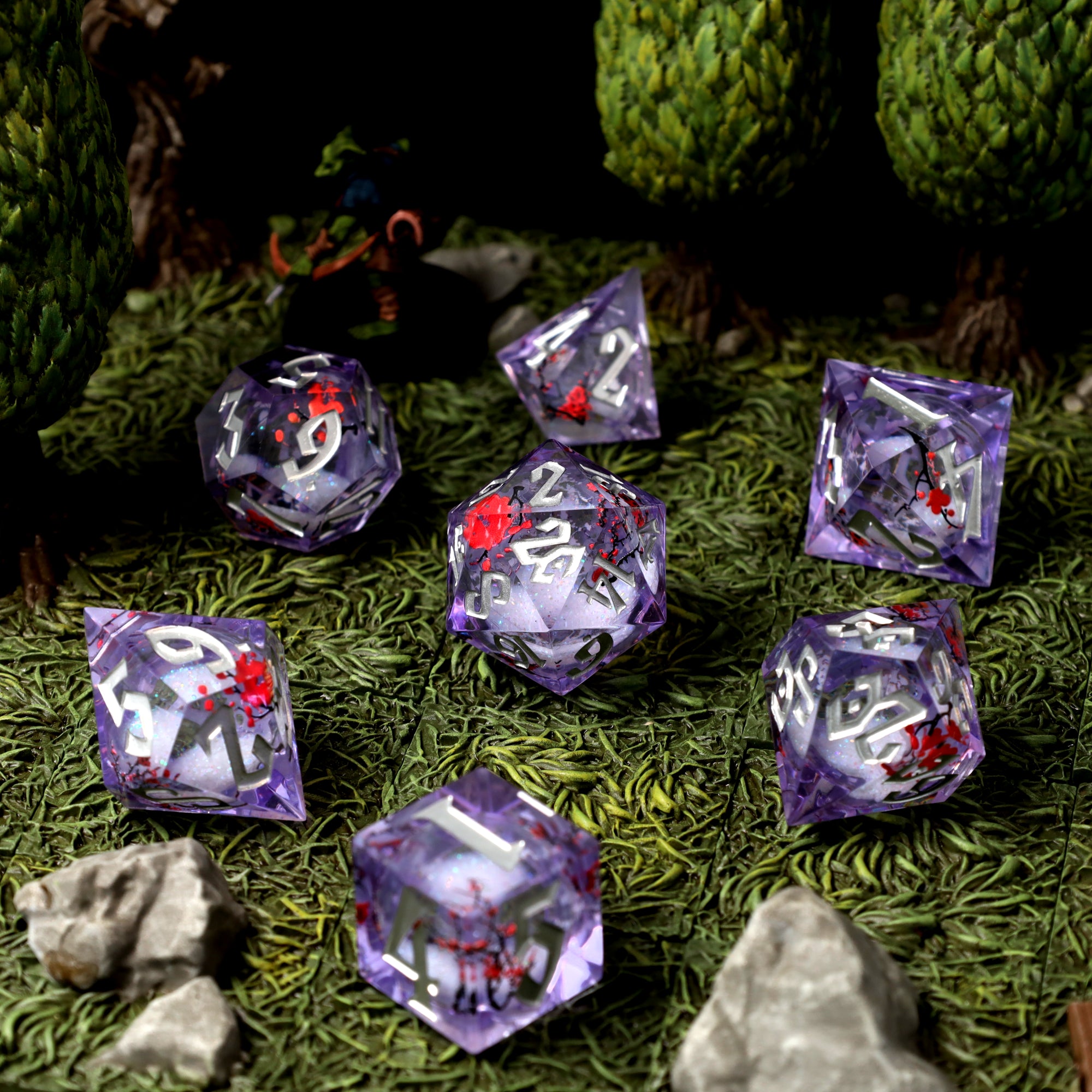 Sakura Drift Liquid Core RPG Dice Set