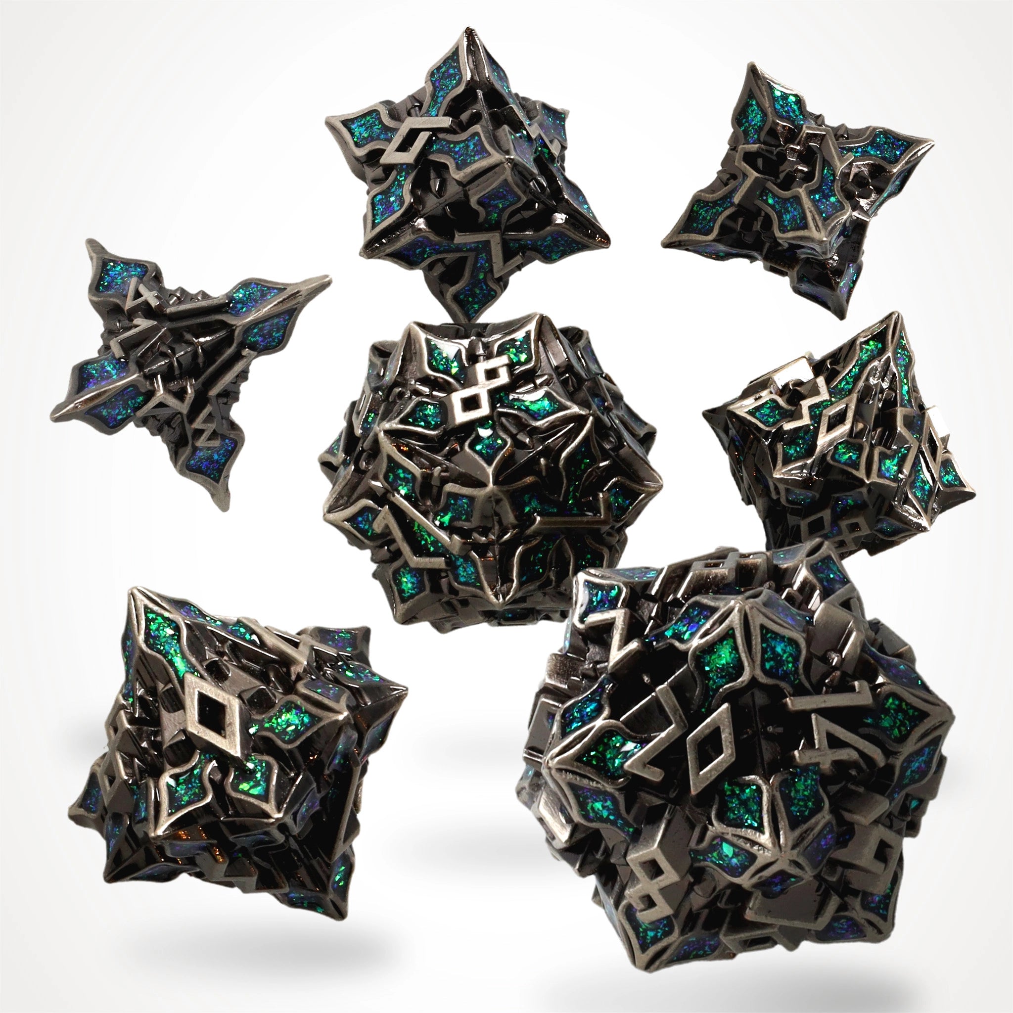 Viridian Alloy Metal RPG Dice Set