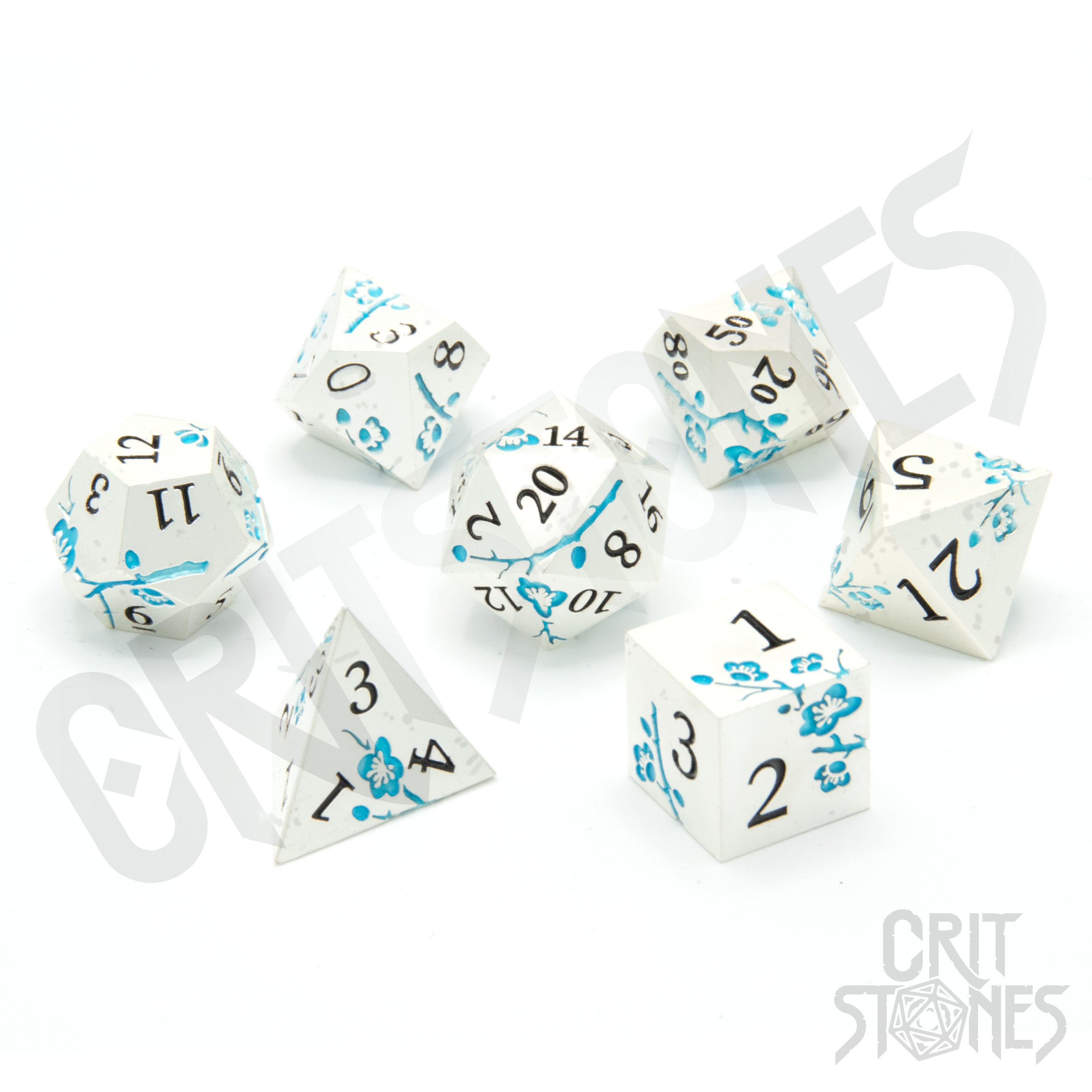 Iris Blossom Metal RPG Dice Set