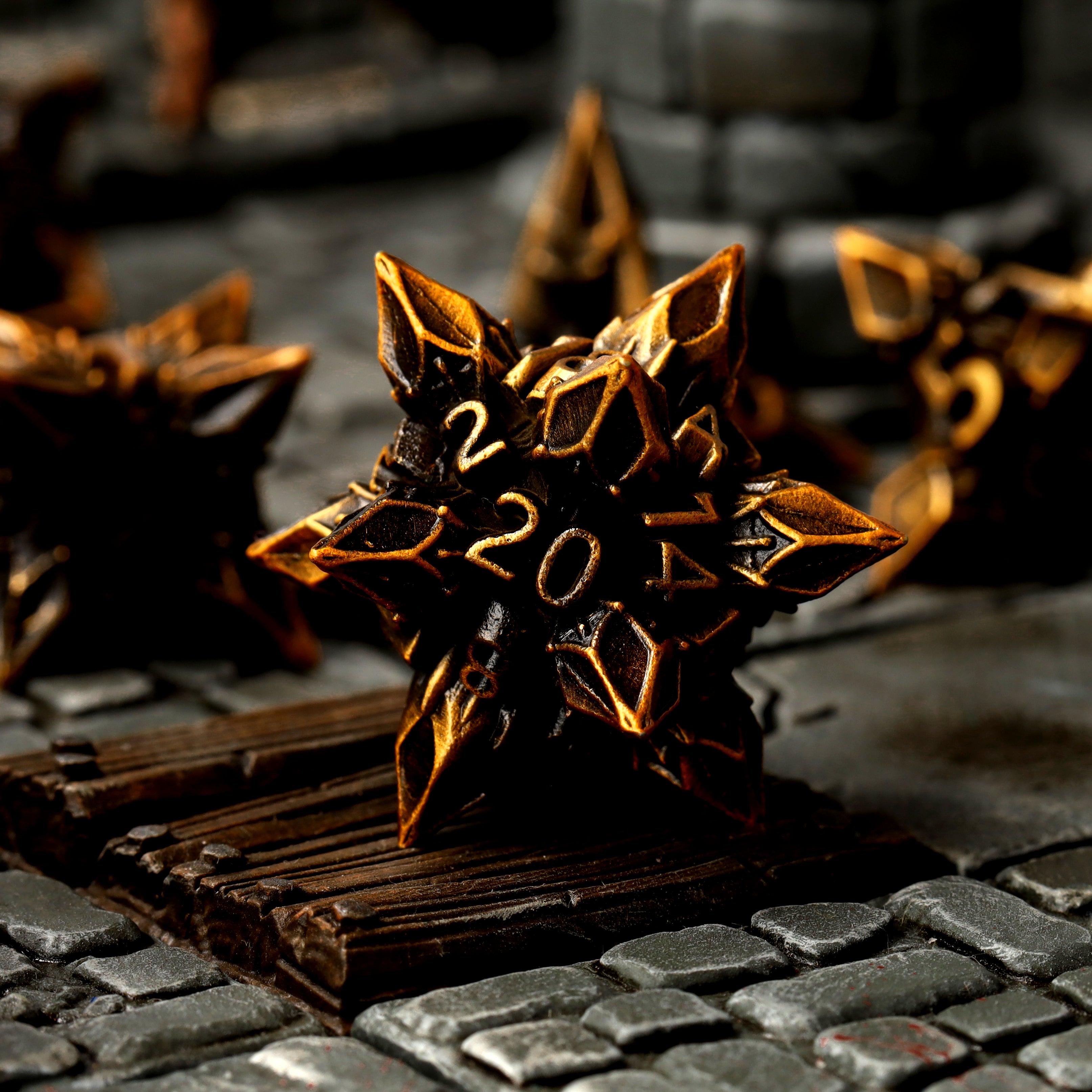 Dystopian Bane Metal RPG Dice Set