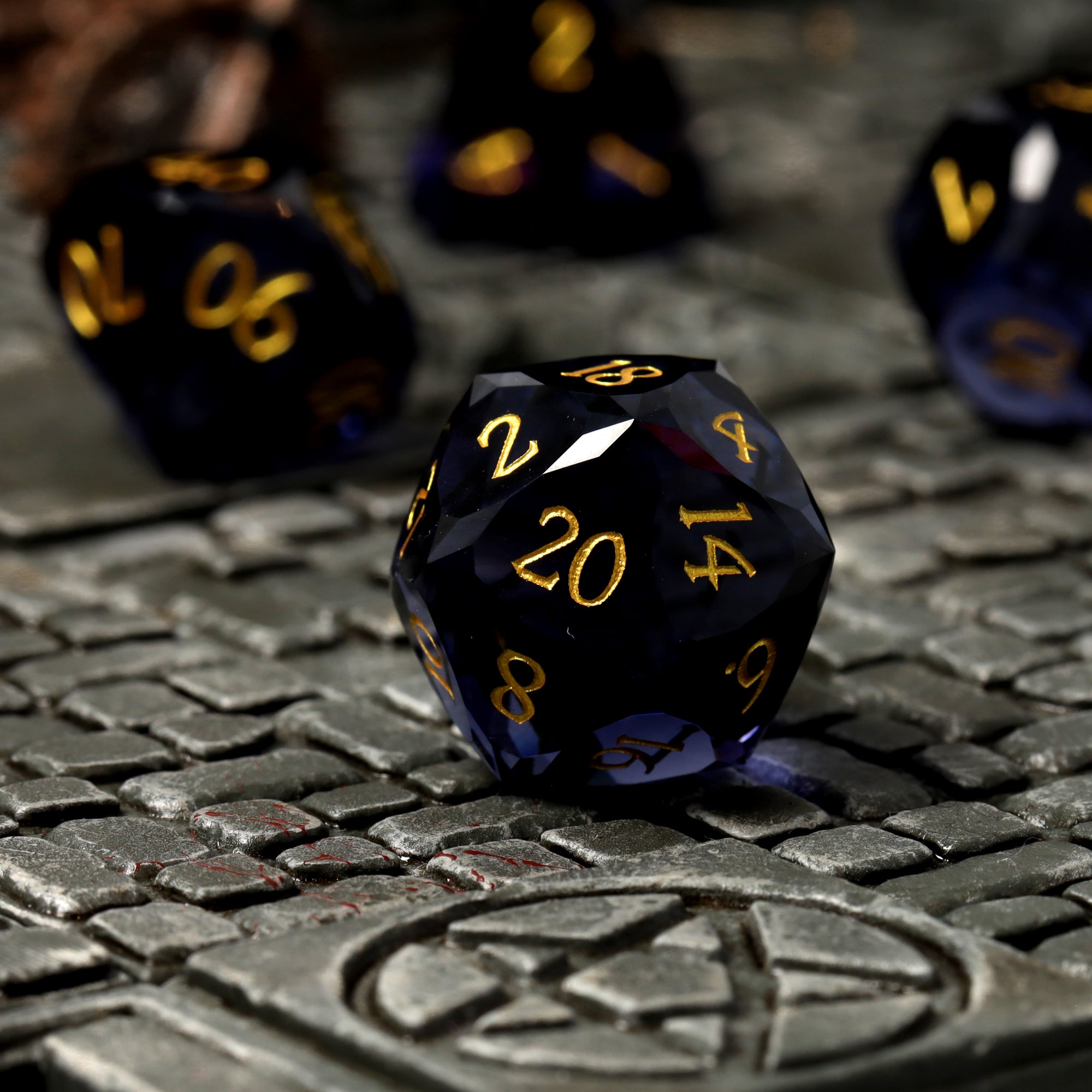 Amethystum Arcana Glass RPG dice set