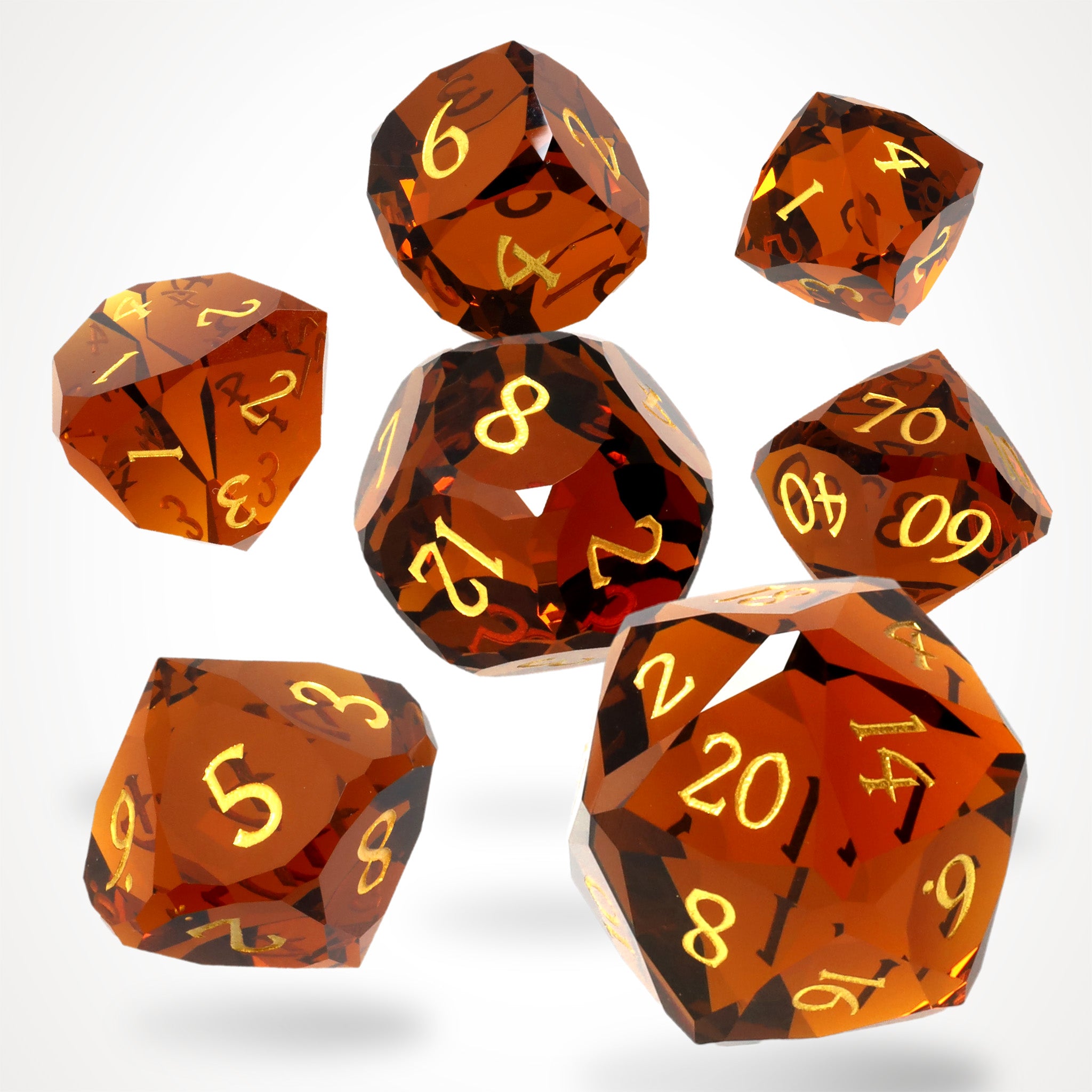 Emberion Glass RPG dice set