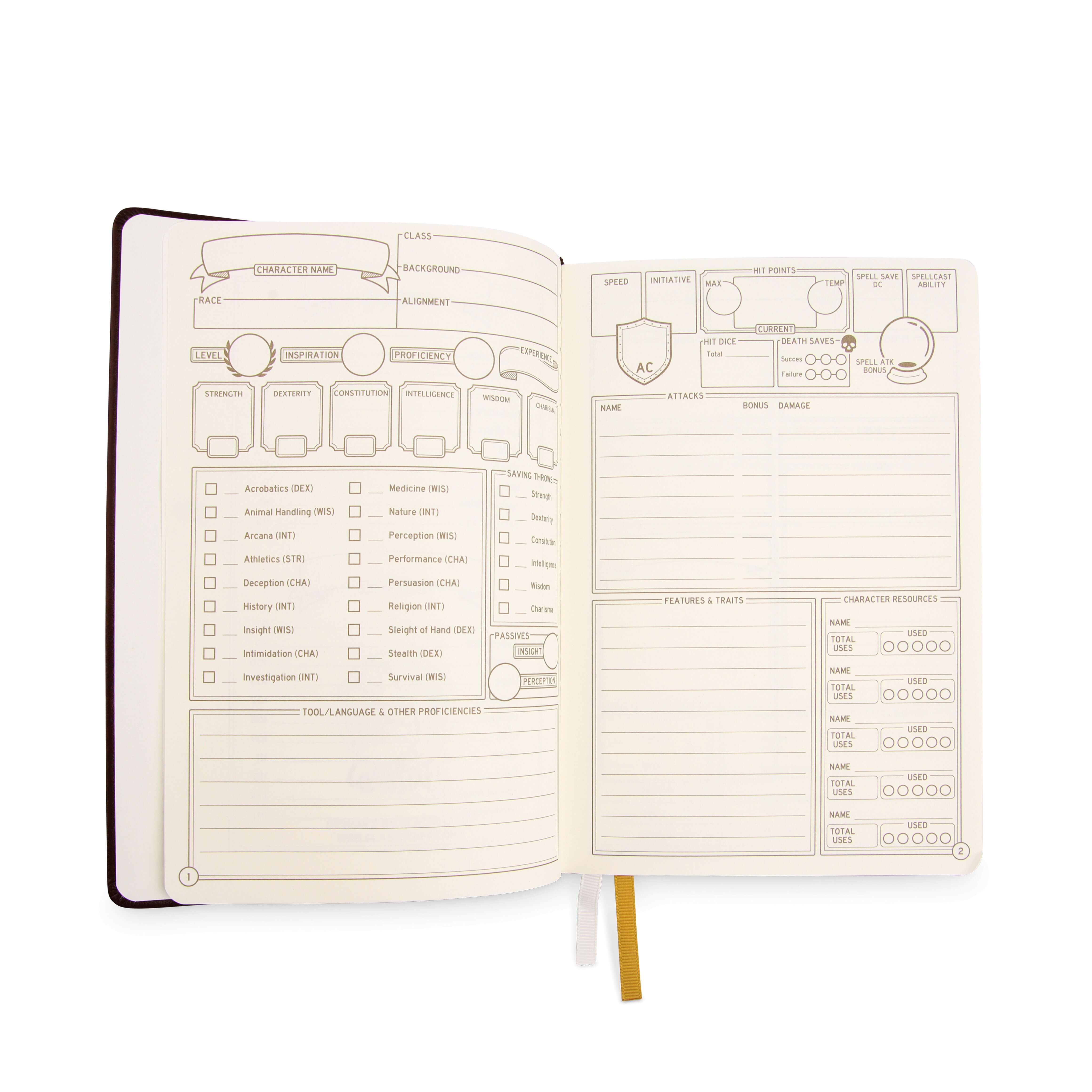 DnD 5e Player Journal - Ultimate character sheet journal for Fifth edition - Glassstaff