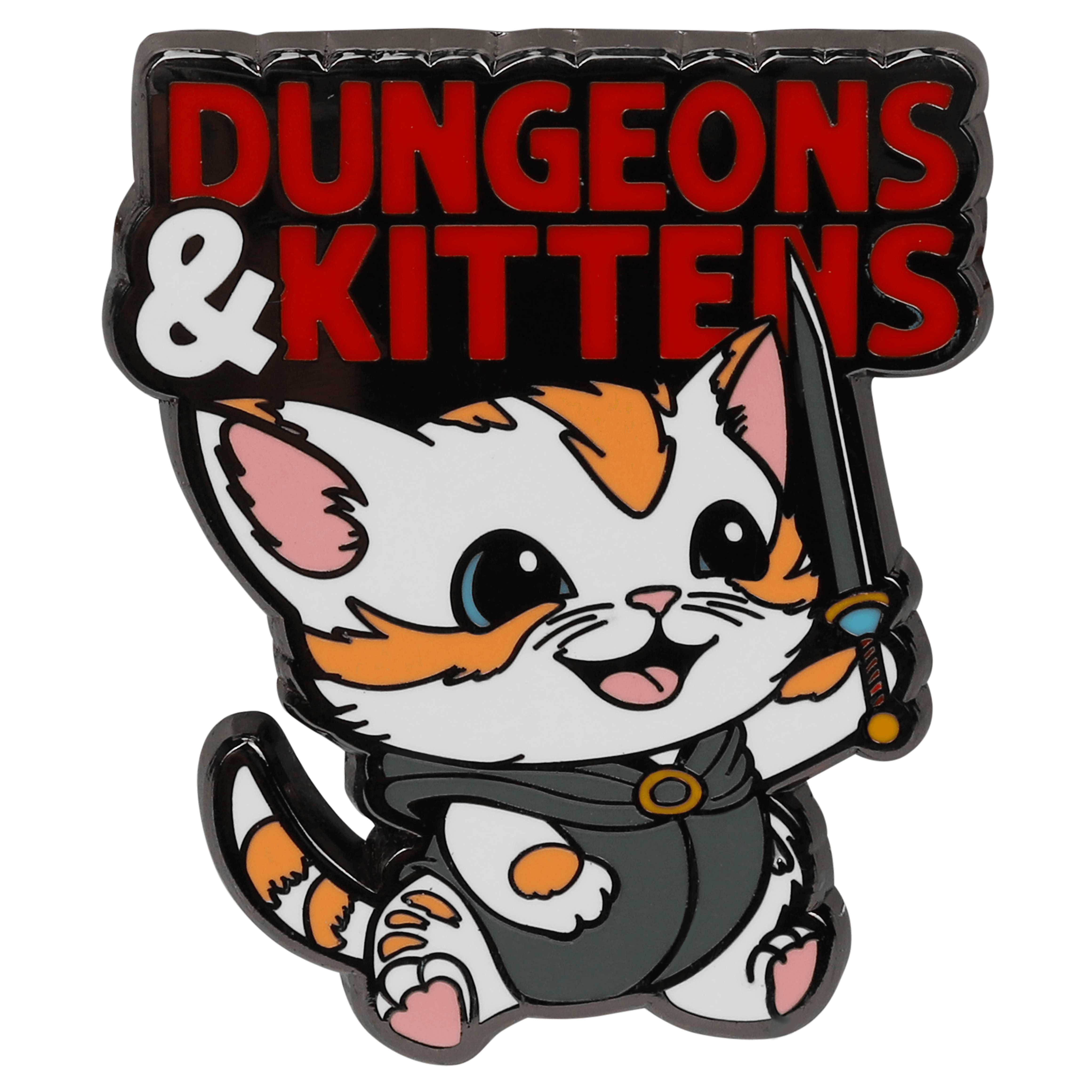 Dungeons & Kittens Pin - D&D / TTRPG Pin - Glassstaff