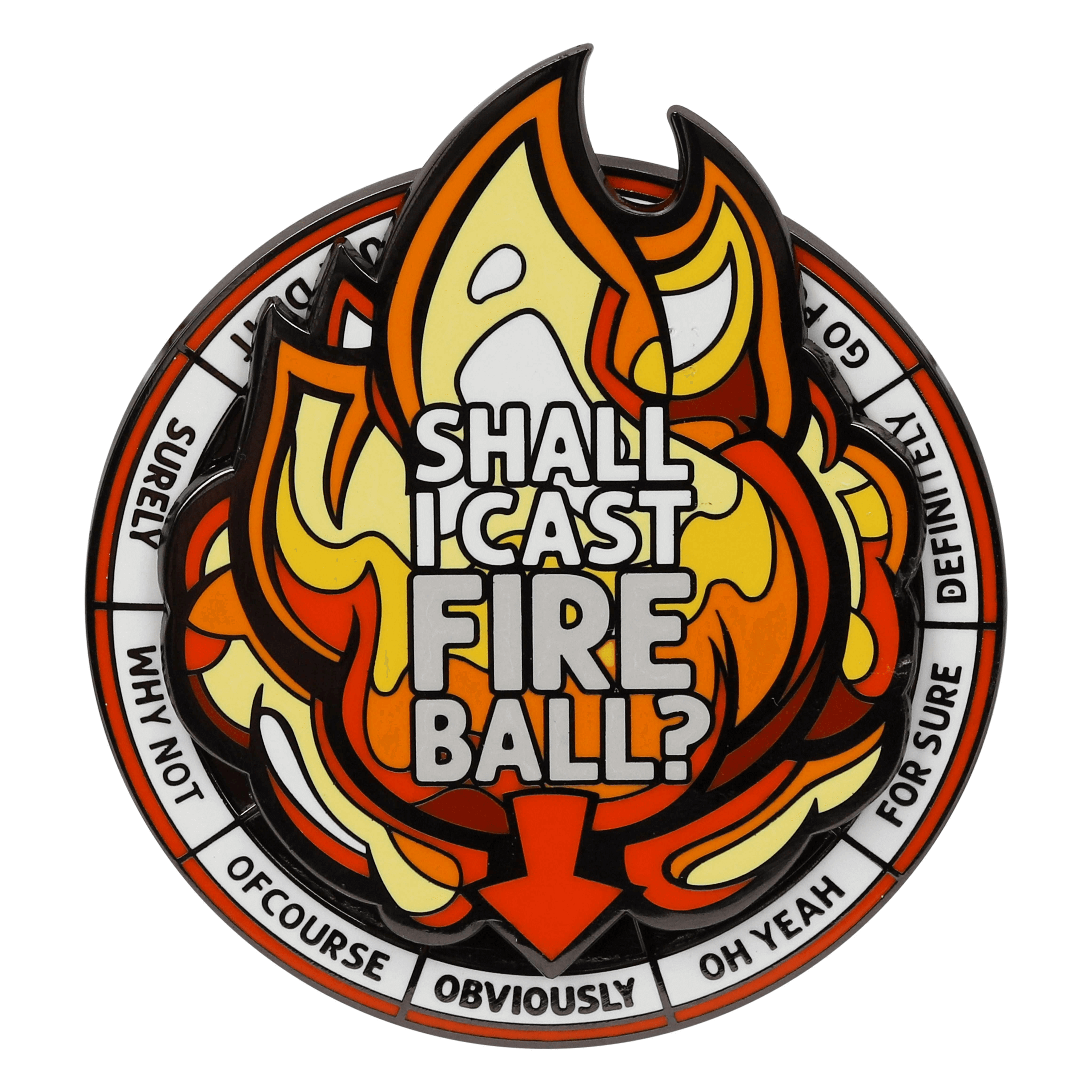 Casting Fireball Spinner Pin - Pin - Glassstaff - Unique Tabletop and D&D Accessories