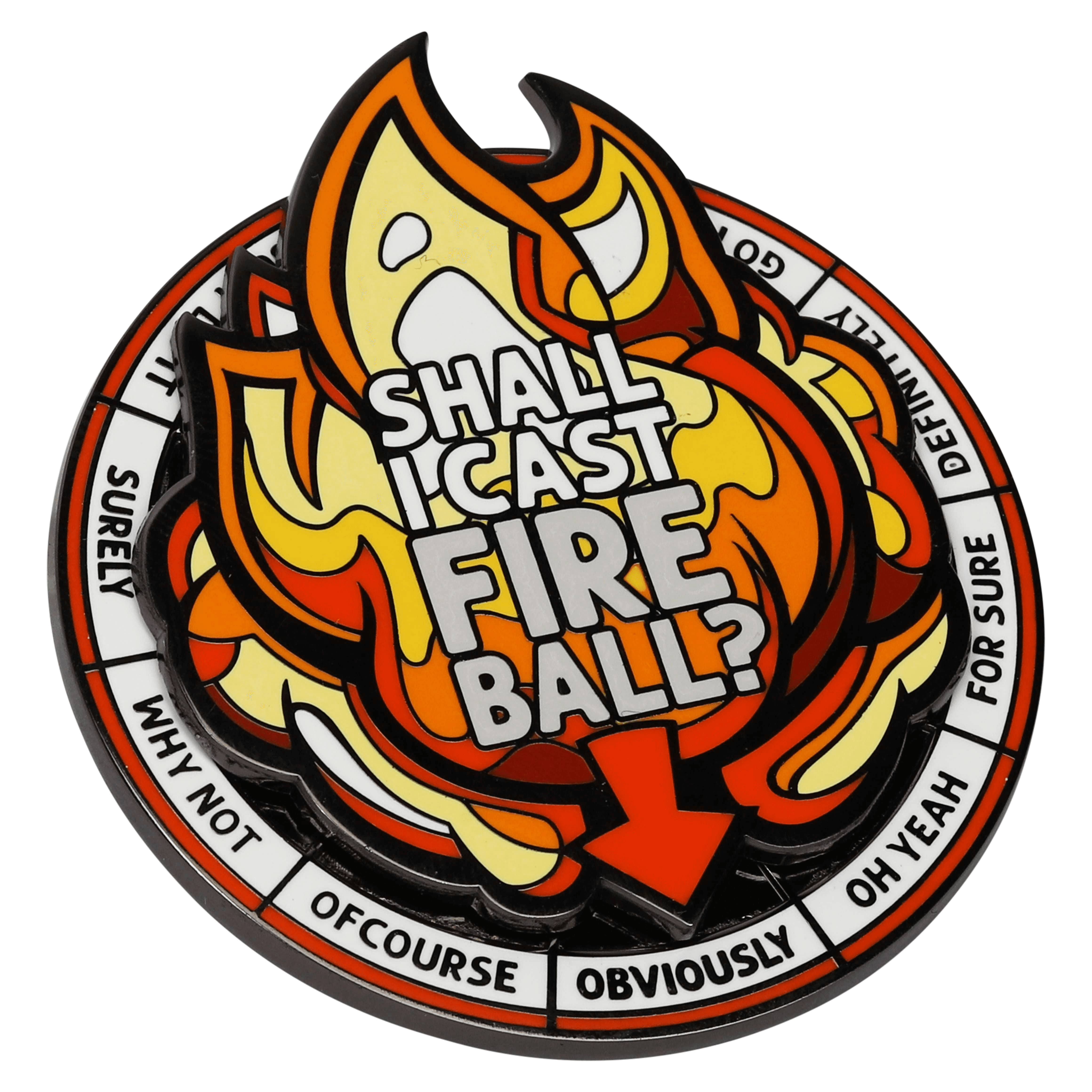 Casting Fireball Spinner Pin - Pin - Glassstaff - Unique Tabletop and D&D Accessories