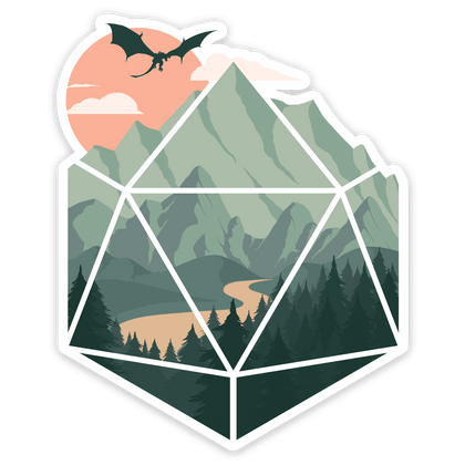 A D20 Scene Sticker - Sticker - GlassStaff