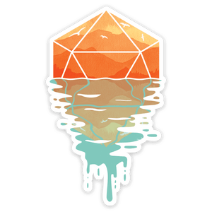 A D20 Sunset sticker
