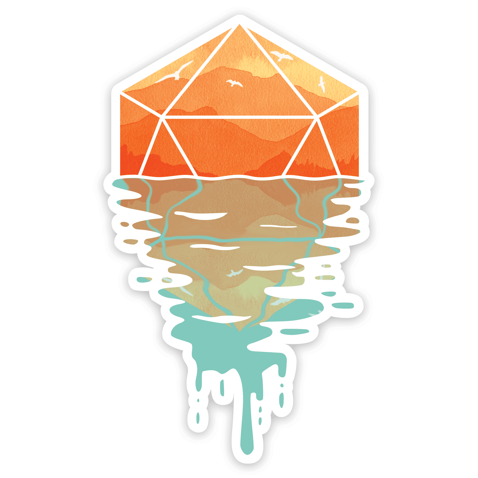 A D20 Sunset Sticker - Sticker - GlassStaff