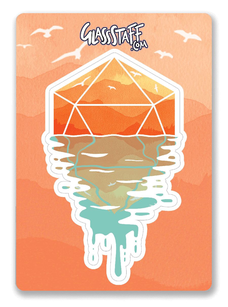 A D20 Sunset Sticker - Sticker - GlassStaff