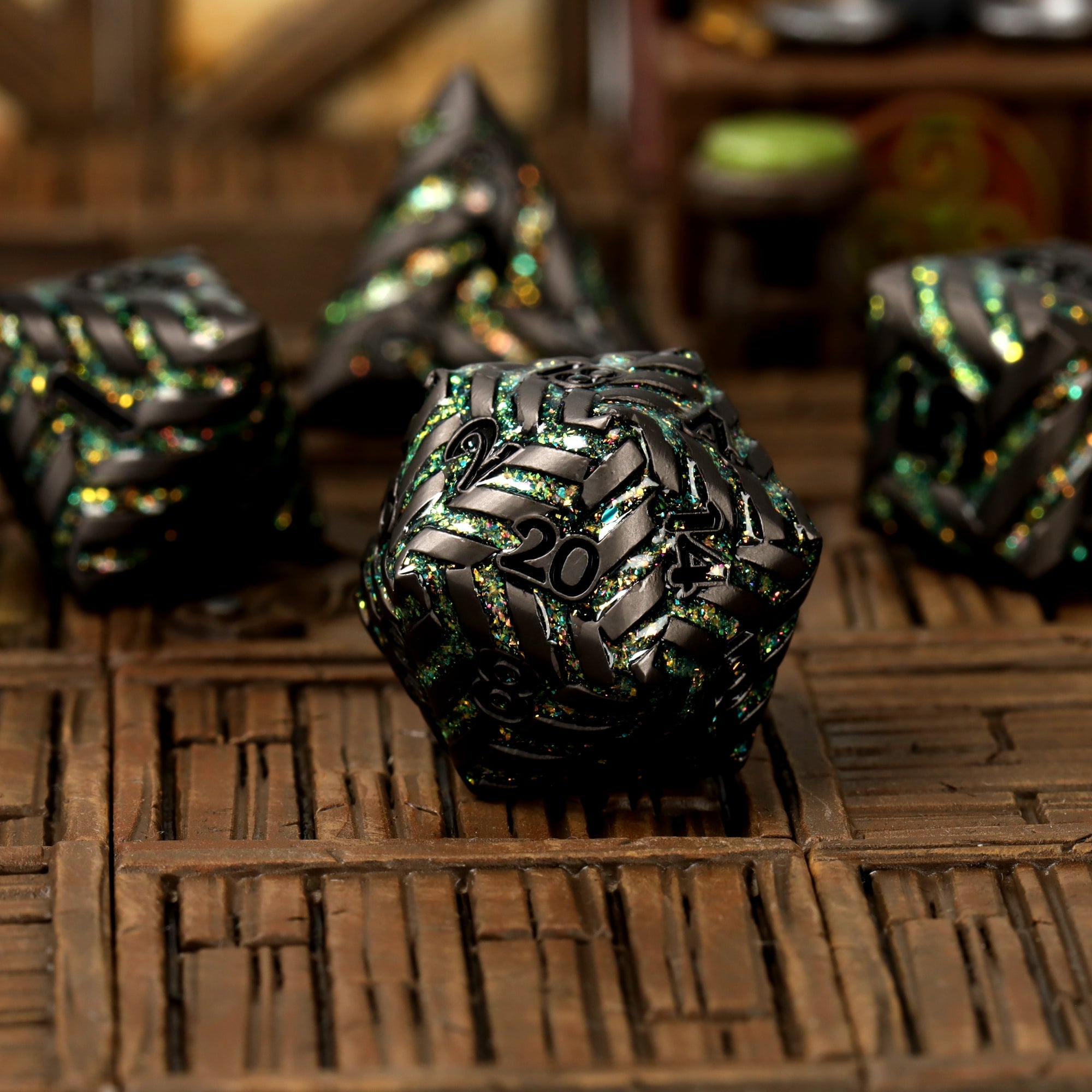 Alchemist’s Tangle Metal RPG Dice Set - RPG Dice Set - GlassStaff