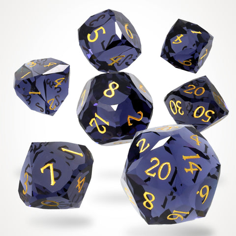 Amethystum Arcana Glass RPG dice set - RPG Dice Set - GlassStaff