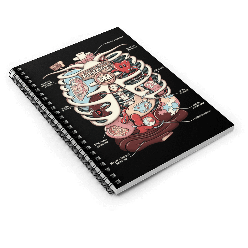 Anatomy of the DM WS Notebook - D&D / TTRPG Hardcover Spiral Notebook - Glassstaff
