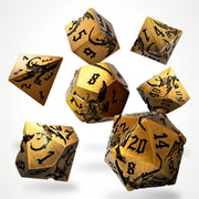 Ancient Cuprem Metal RPG Dice Set - RPG Dice Set - GlassStaff