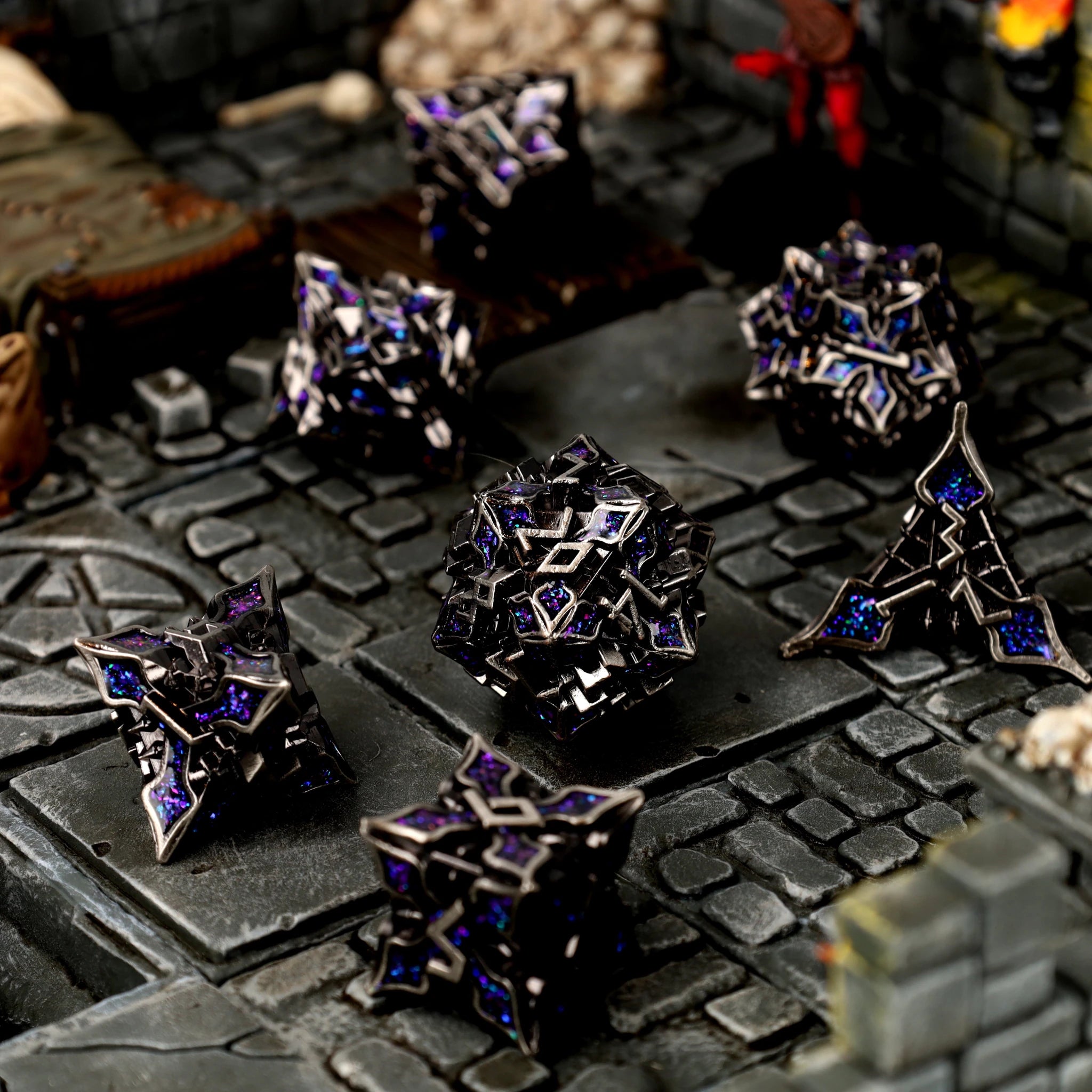 Arcane Alloy Metal RPG Dice Set - RPG Dice Set - GlassStaff