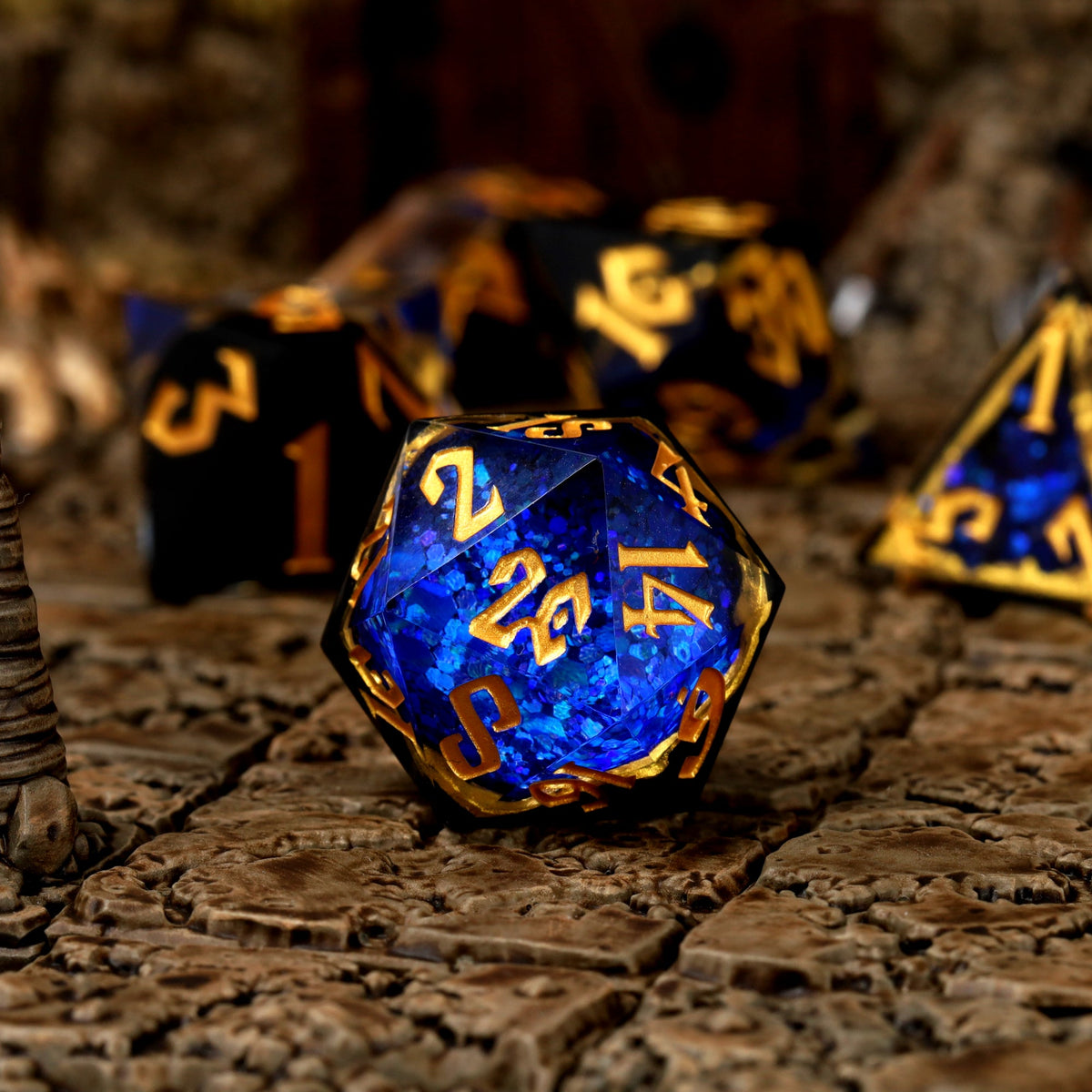 Azure Artifacts Geode RPG Dice Set - RPG Dice Set - GlassStaff