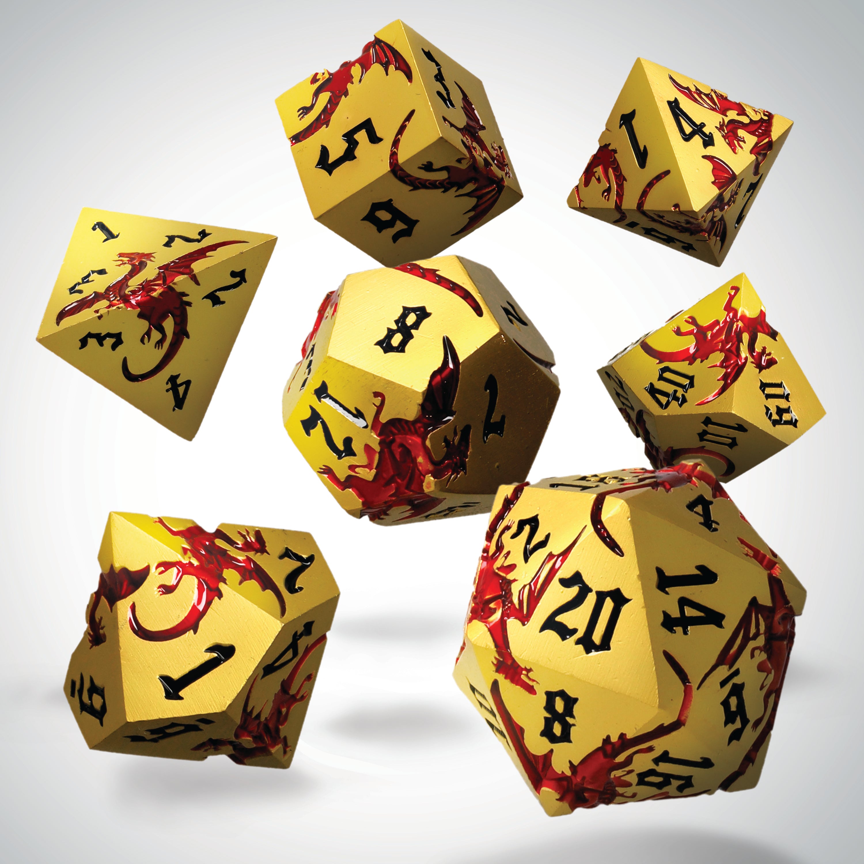 Wyrmgold Metal RPG Dice Set