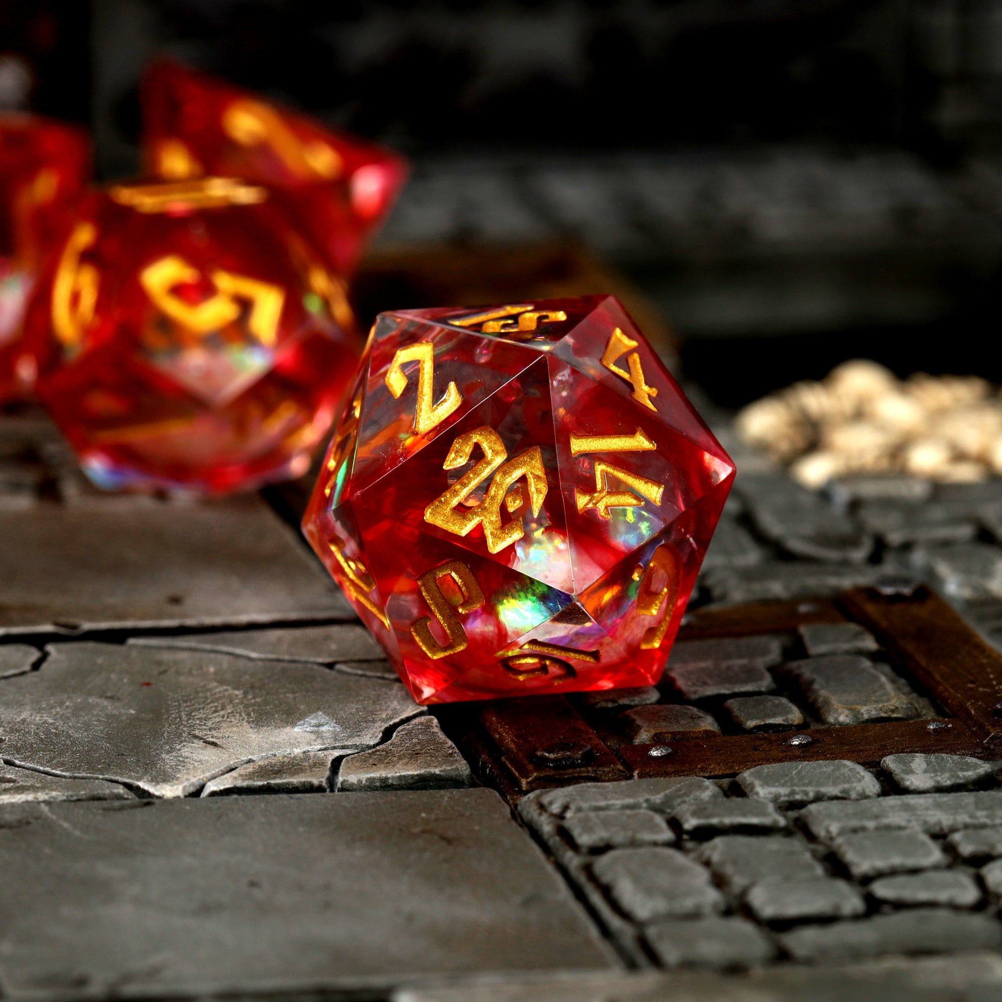 Bloodstone Relics Liquid Core RPG Dice Set - RPG Dice Set - GlassStaff