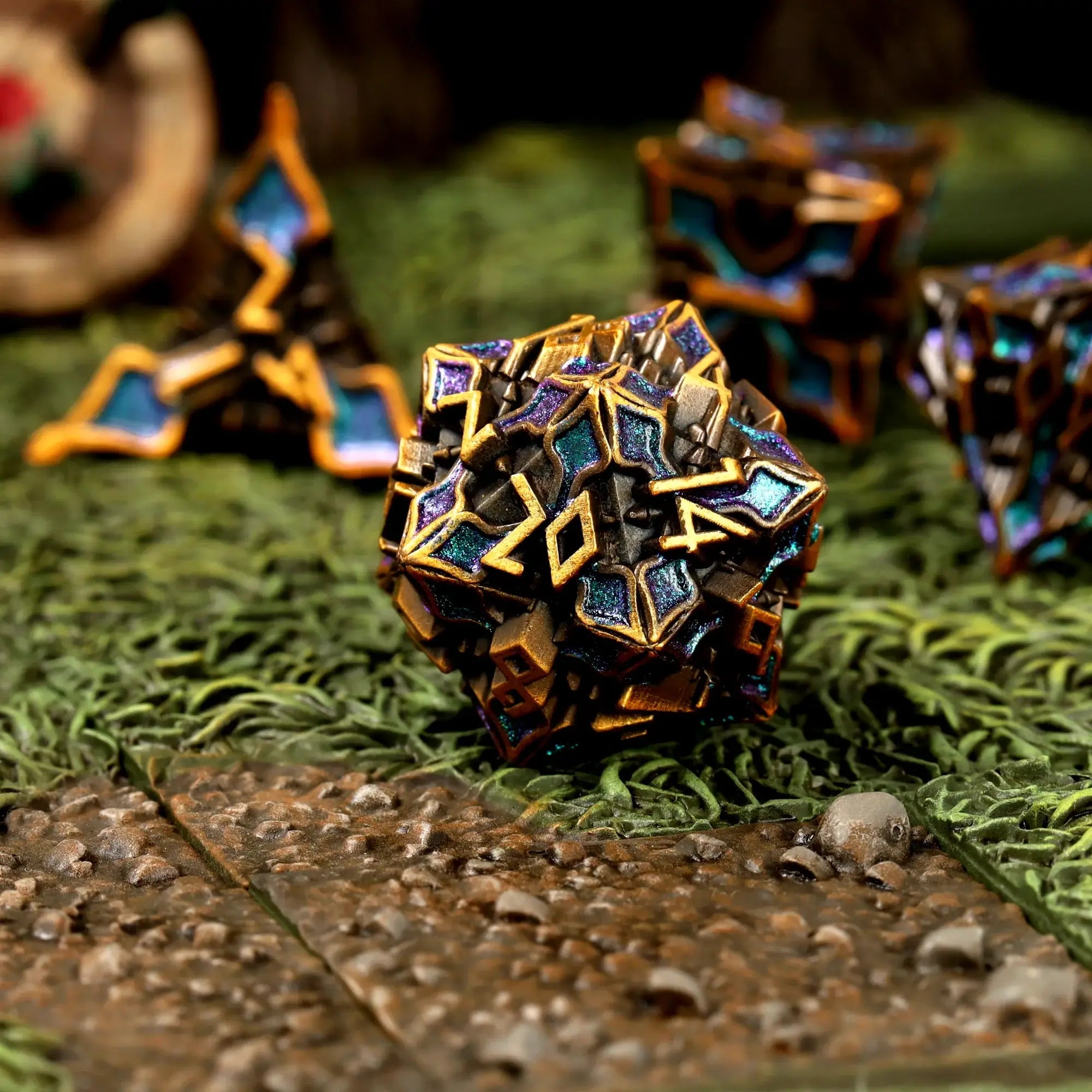 Celestial Alloy Metal RPG Dice Set - RPG Dice Set - GlassStaff