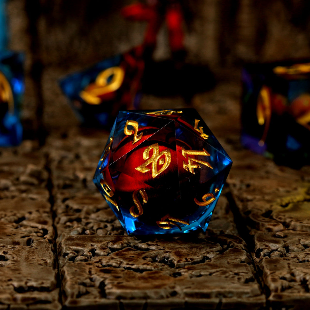 Chromatic Dragon's Gaze Floating Eye RPG Dice Set - RPG Dice Set - GlassStaff
