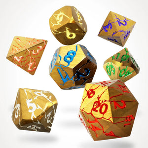 Chromatic Ruin (CritStones Anniversary Edition) Metal RPG Dice Set - RPG Dice Set - GlassStaff