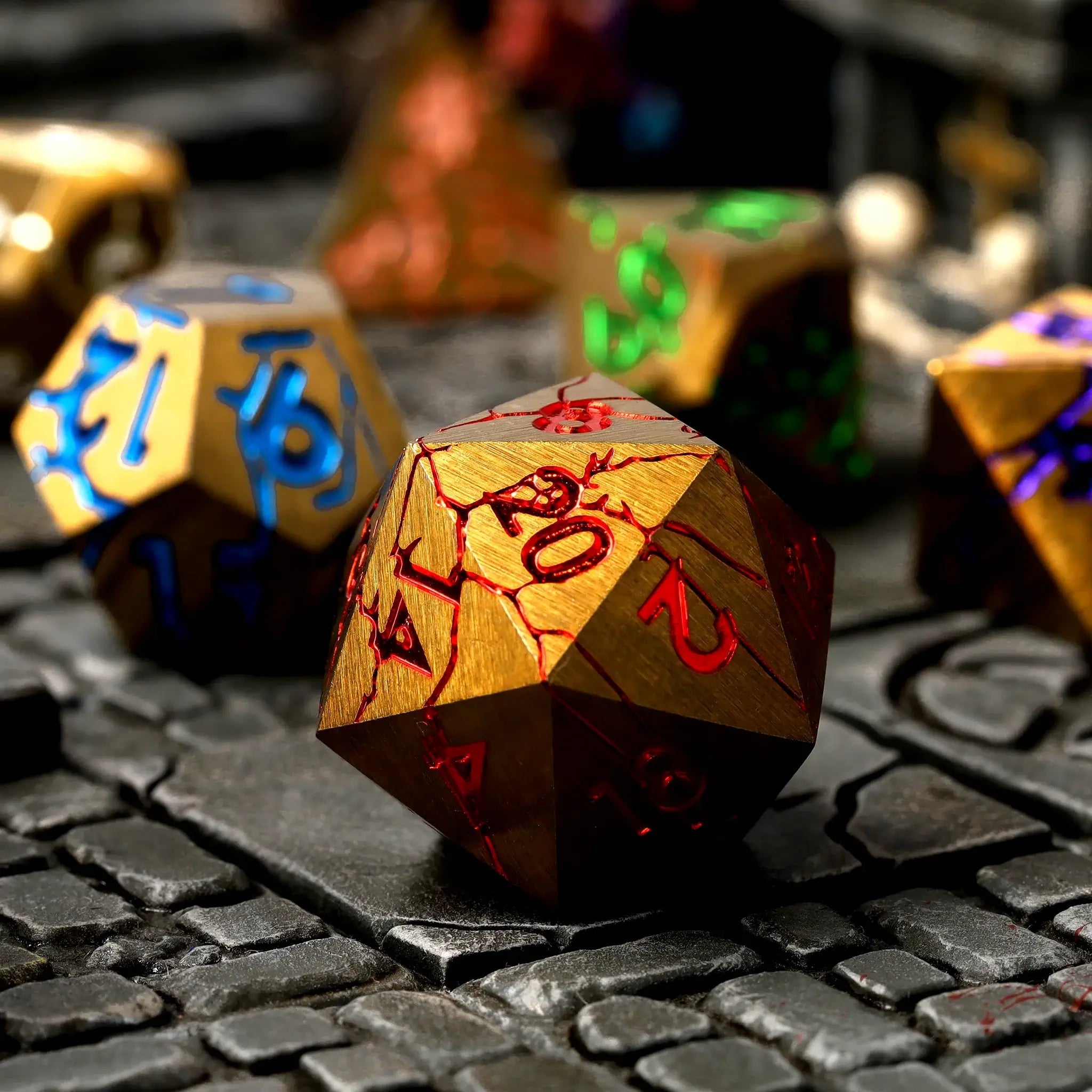 Chromatic Ruin (CritStones Anniversary Edition) Metal RPG Dice Set - RPG Dice Set - GlassStaff