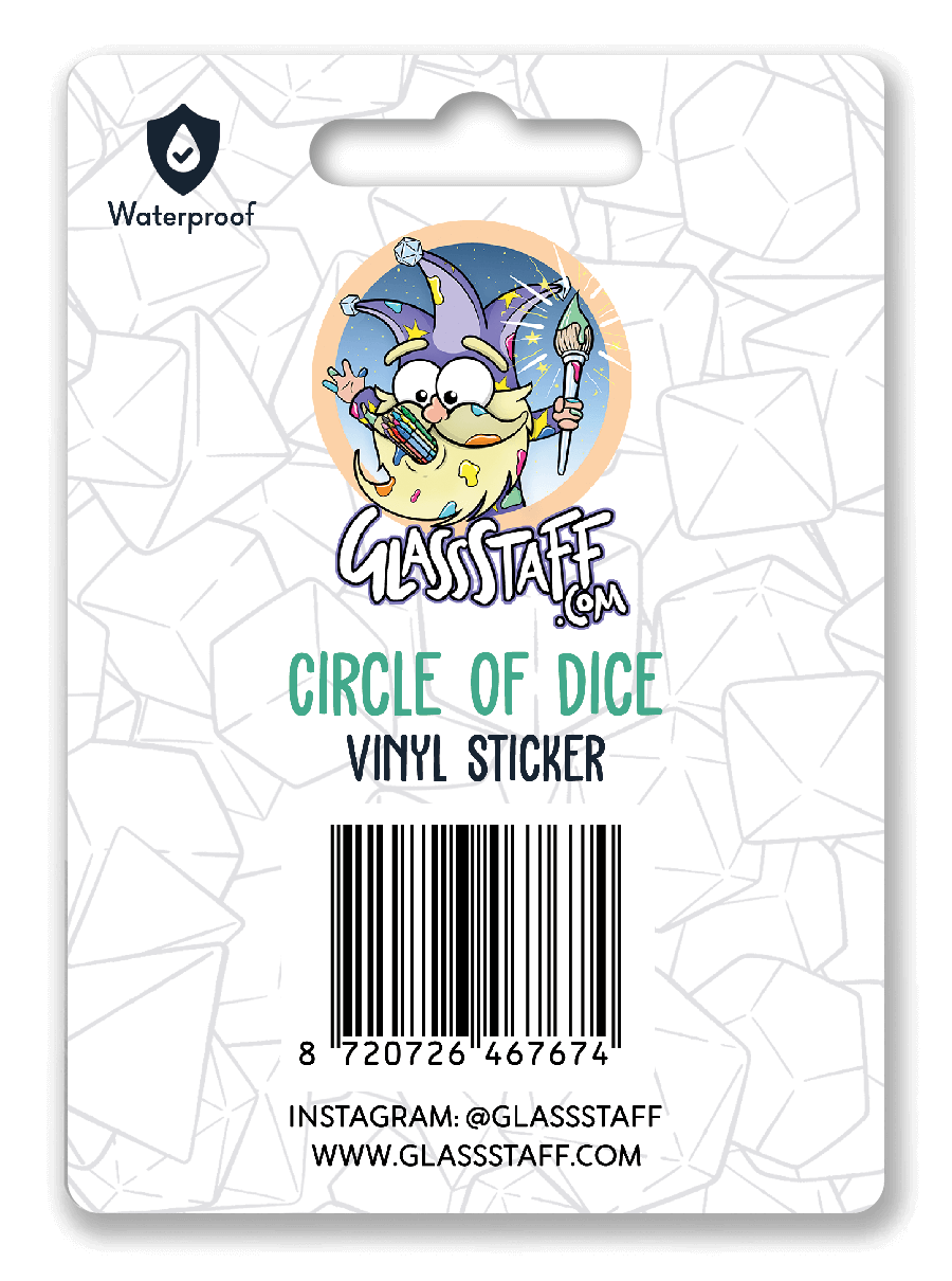 Circle of Dice Sticker - D&D / TTRPG Sticker - Glassstaff
