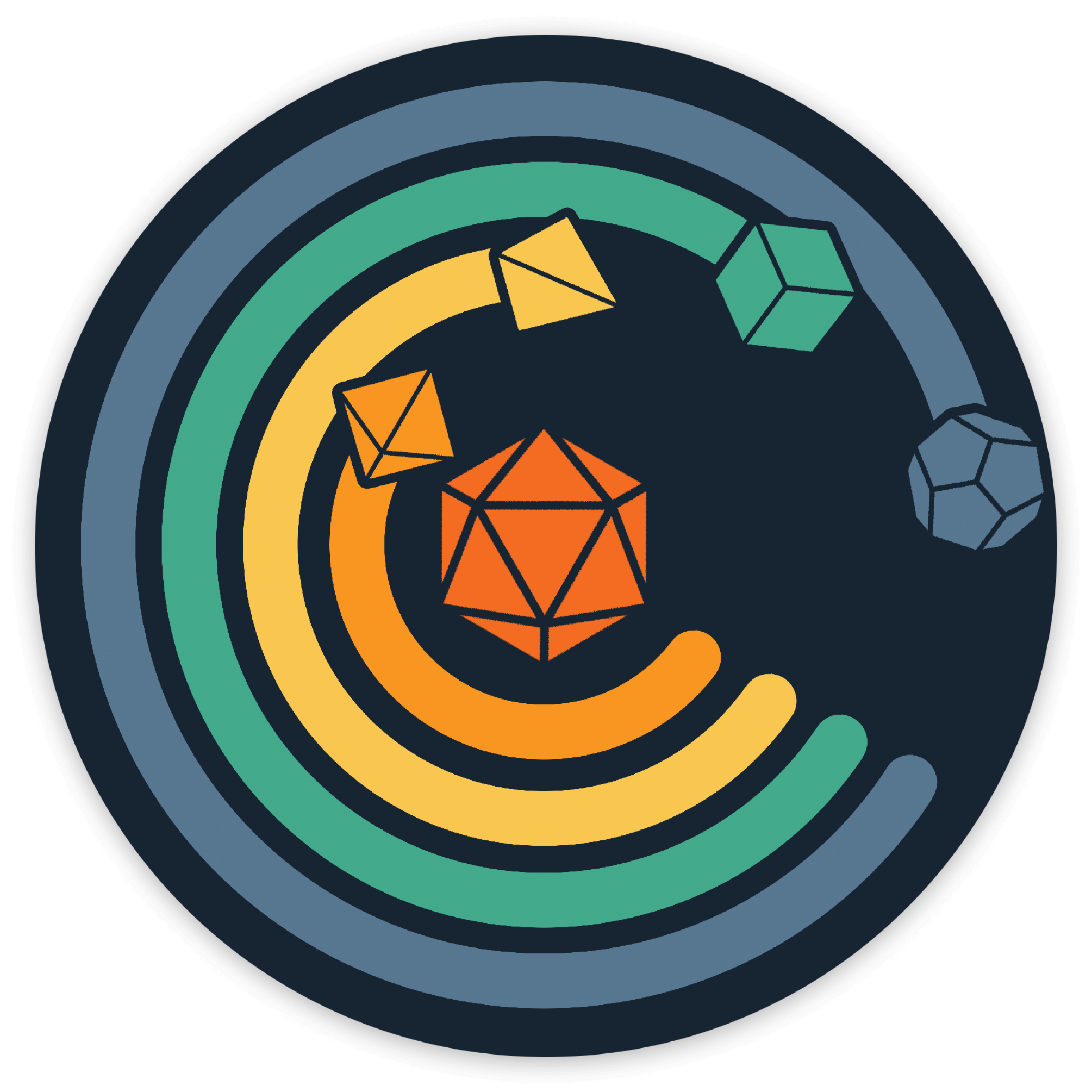 Circle of Dice Sticker - D&D / TTRPG Sticker - Glassstaff