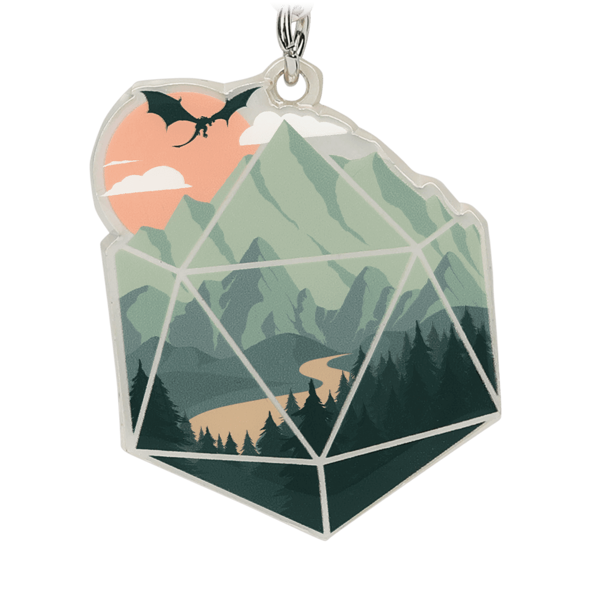 A d20 Scene Keychain