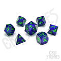 Crazed Enigma Metal RPG Dice Set - RPG Dice Set - GlassStaff