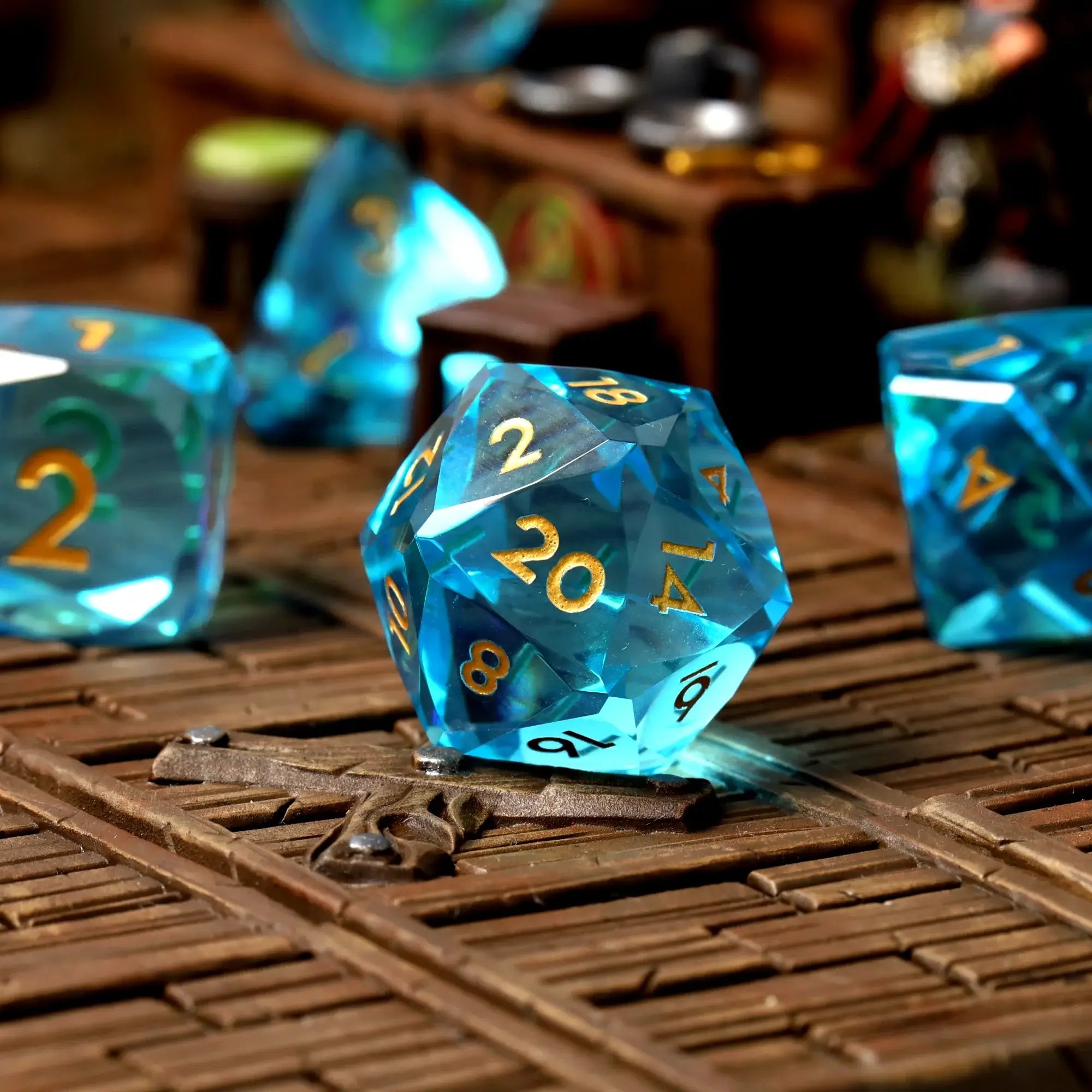 Crysalix Sharp Edge Resin RPG Dice Set - RPG Dice Set - GlassStaff