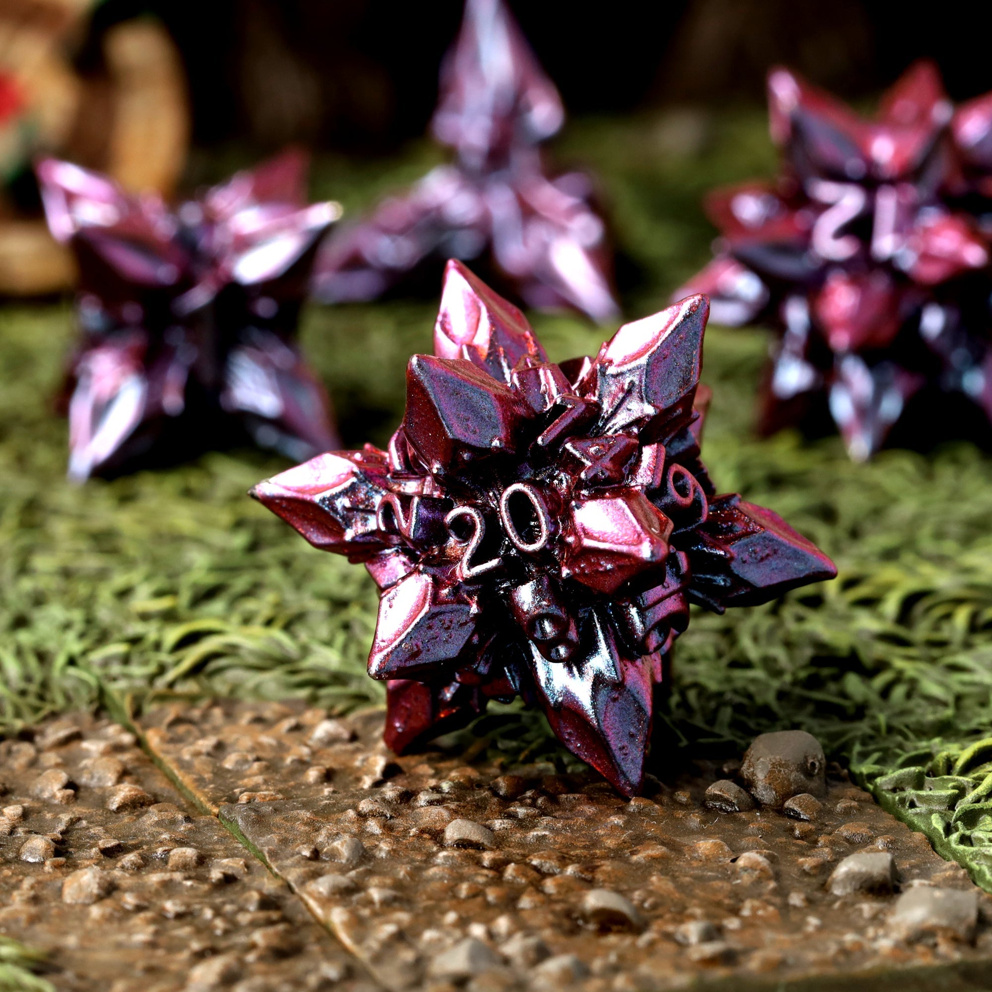 Damson Bane Metal RPG Dice Set - RPG Dice Set - GlassStaff