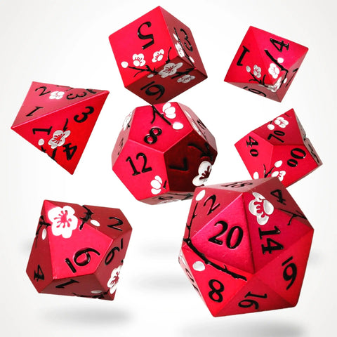 Dawn Blossom Metal RPG Dice Set - RPG Dice Set - GlassStaff