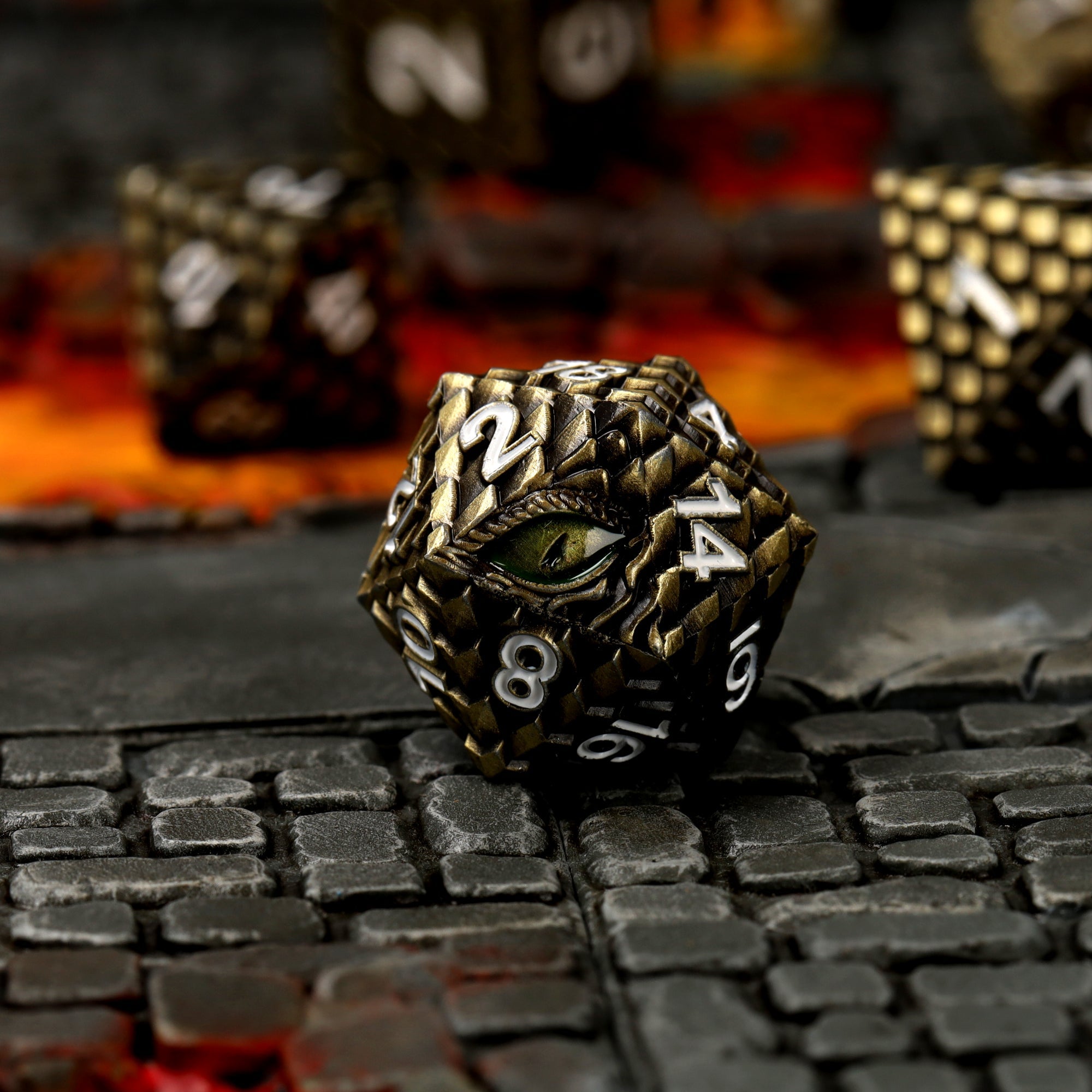 Drudaxizius Metal RPG Dice Set - RPG Dice Set - GlassStaff