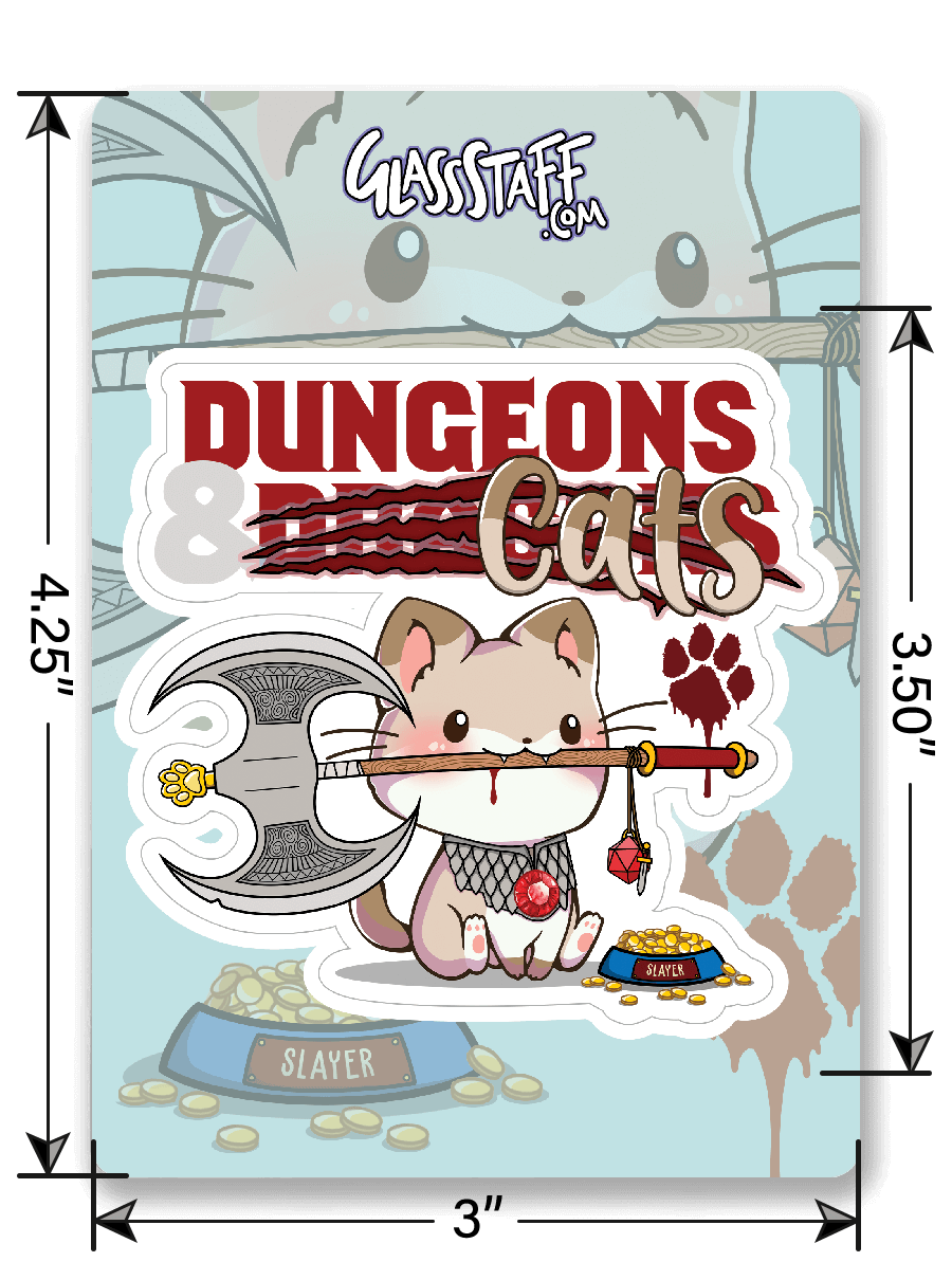 Dungeons and Cats Sticker - Sticker - GlassStaff