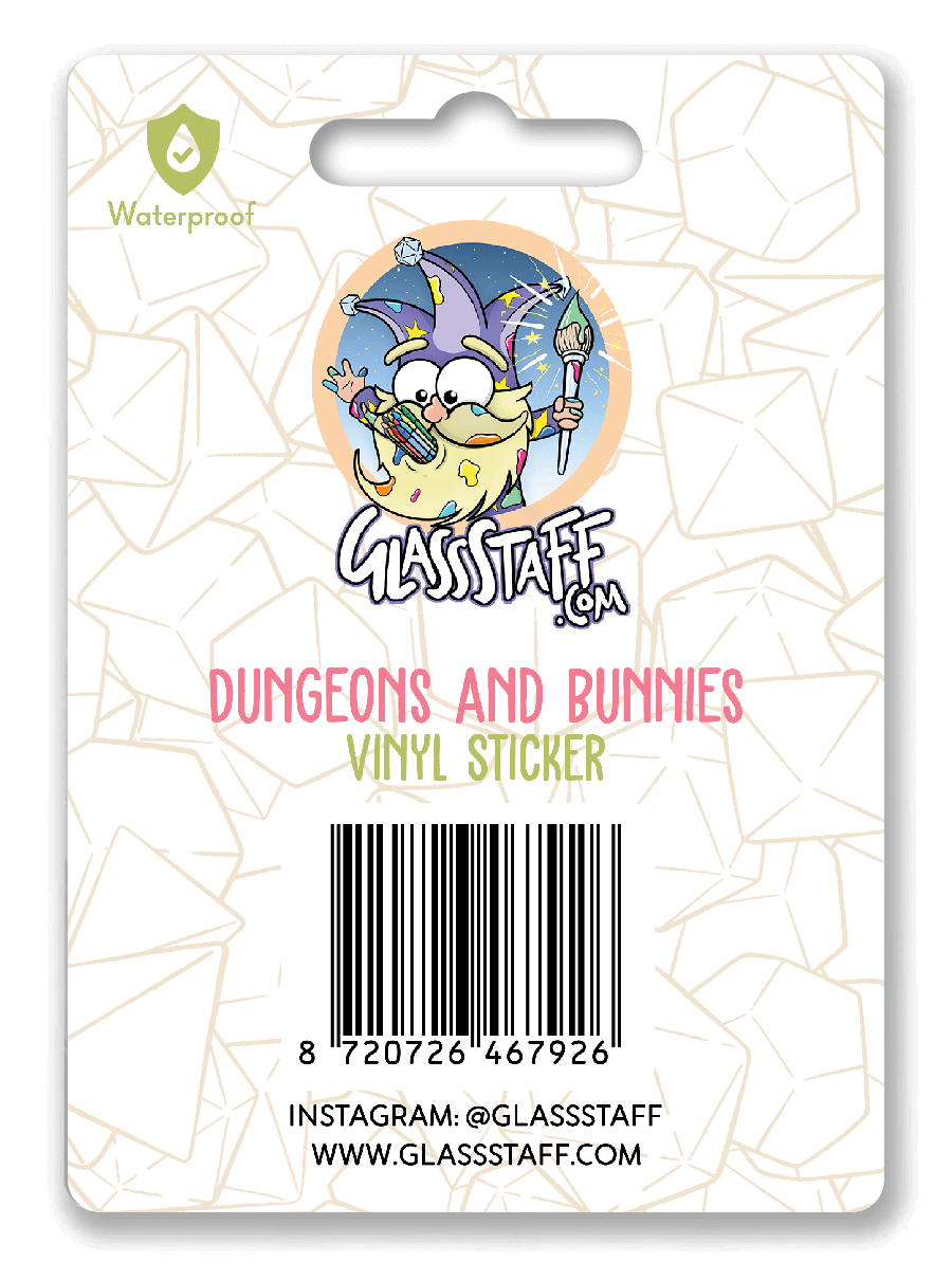 Dungeons and Bunnies Sticker - D&D / TTRPG Sticker - Glassstaff