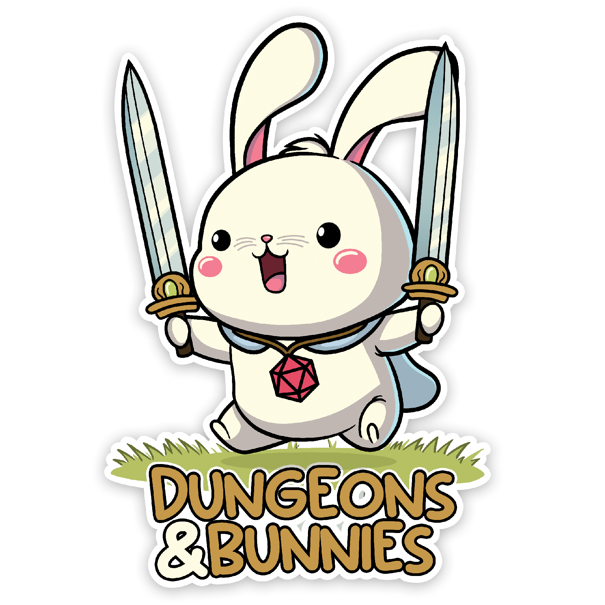 Dungeons and Bunnies Sticker - D&D / TTRPG Sticker - Glassstaff