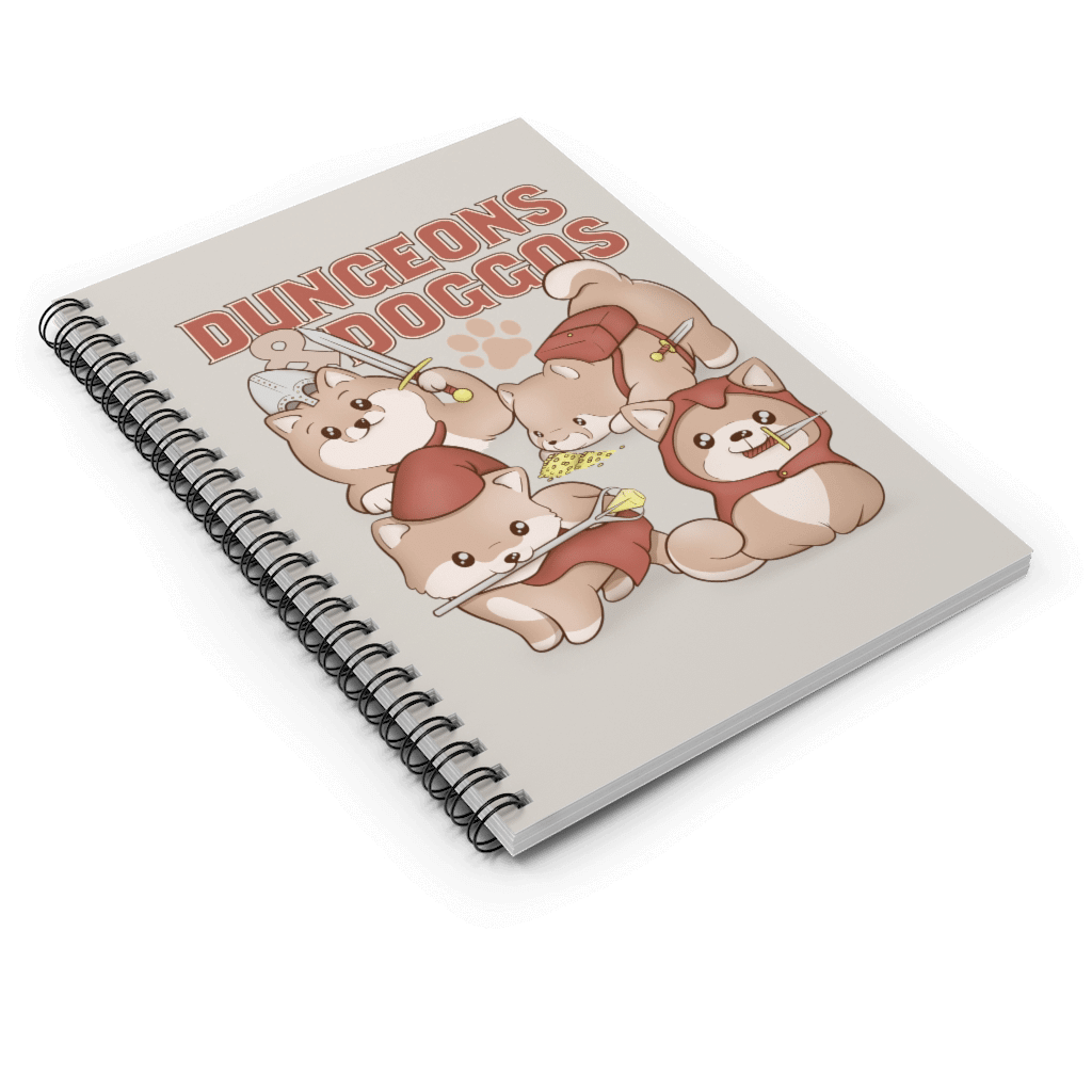 Dungeons & Doggos WS Notebook - D&D / TTRPG Hardcover Spiral Notebook - Glassstaff