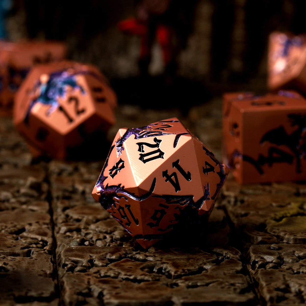 Duskwyrm Metal RPG Dice Set - RPG Dice Set - GlassStaff