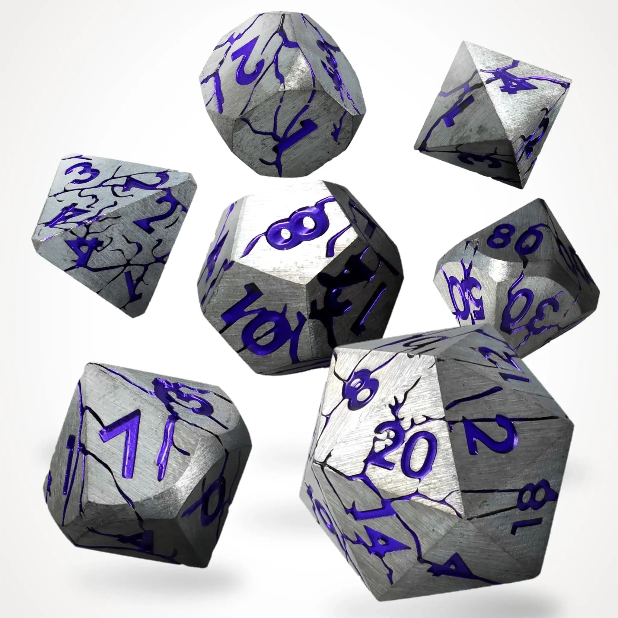 Echoes in Steel Metal RPG Dice Set - RPG Dice Set - GlassStaff